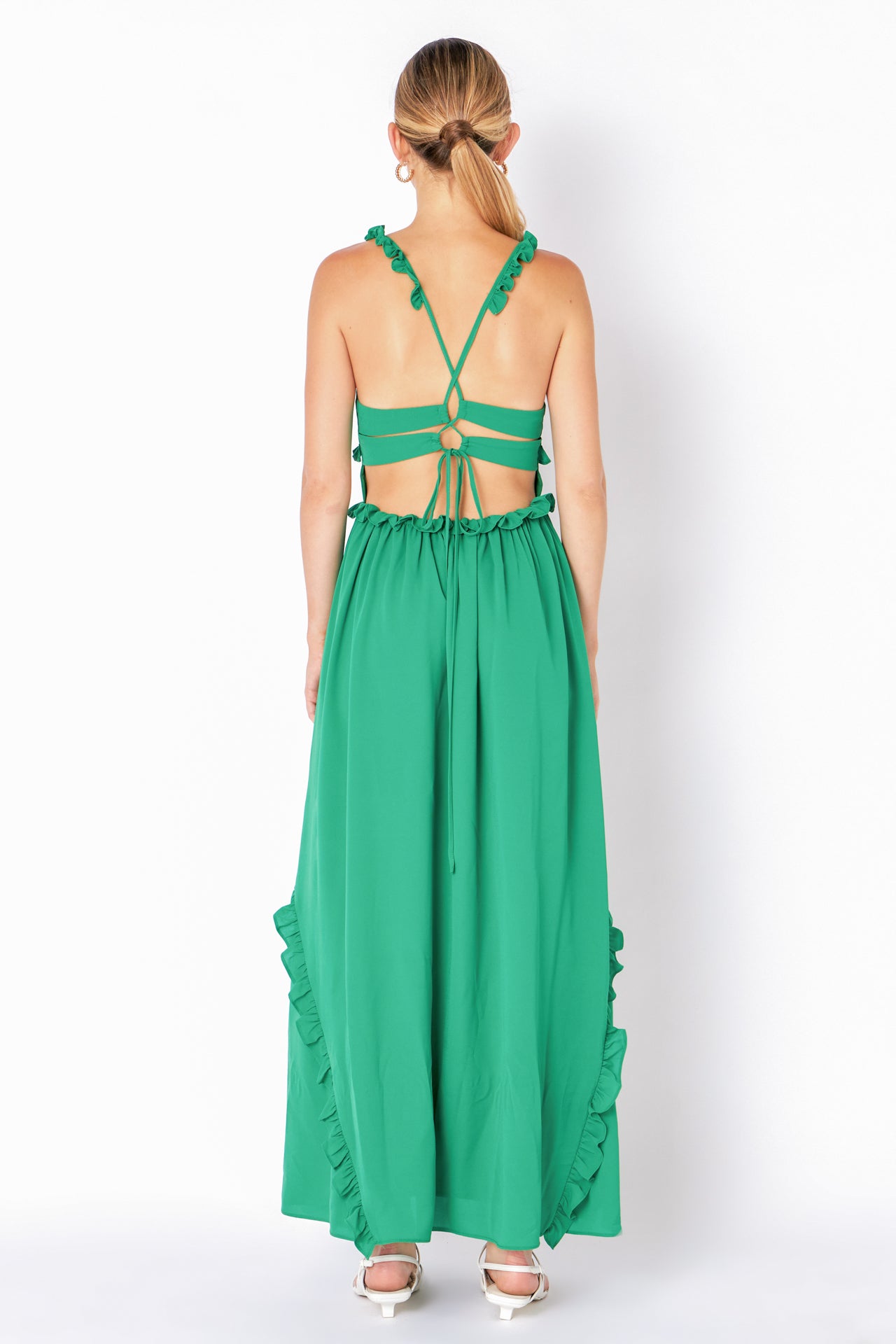 ENDLESS ROSE - Plunged Open Back Maxi Dress - DRESSES available at Objectrare