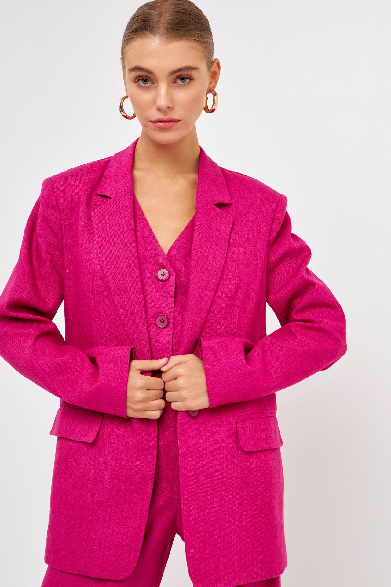 ENDLESS ROSE - Linen Blazer - BLAZERS available at Objectrare