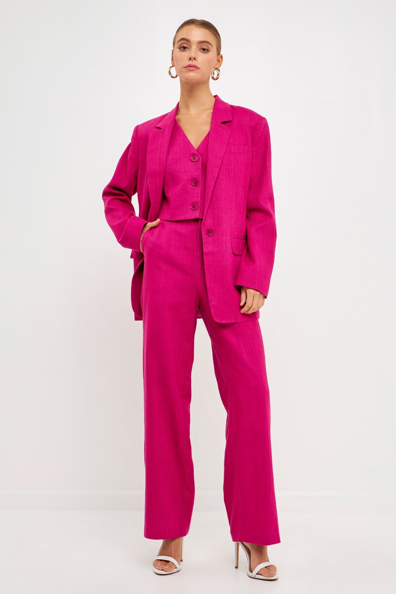 ENDLESS ROSE - Linen Blazer - BLAZERS available at Objectrare