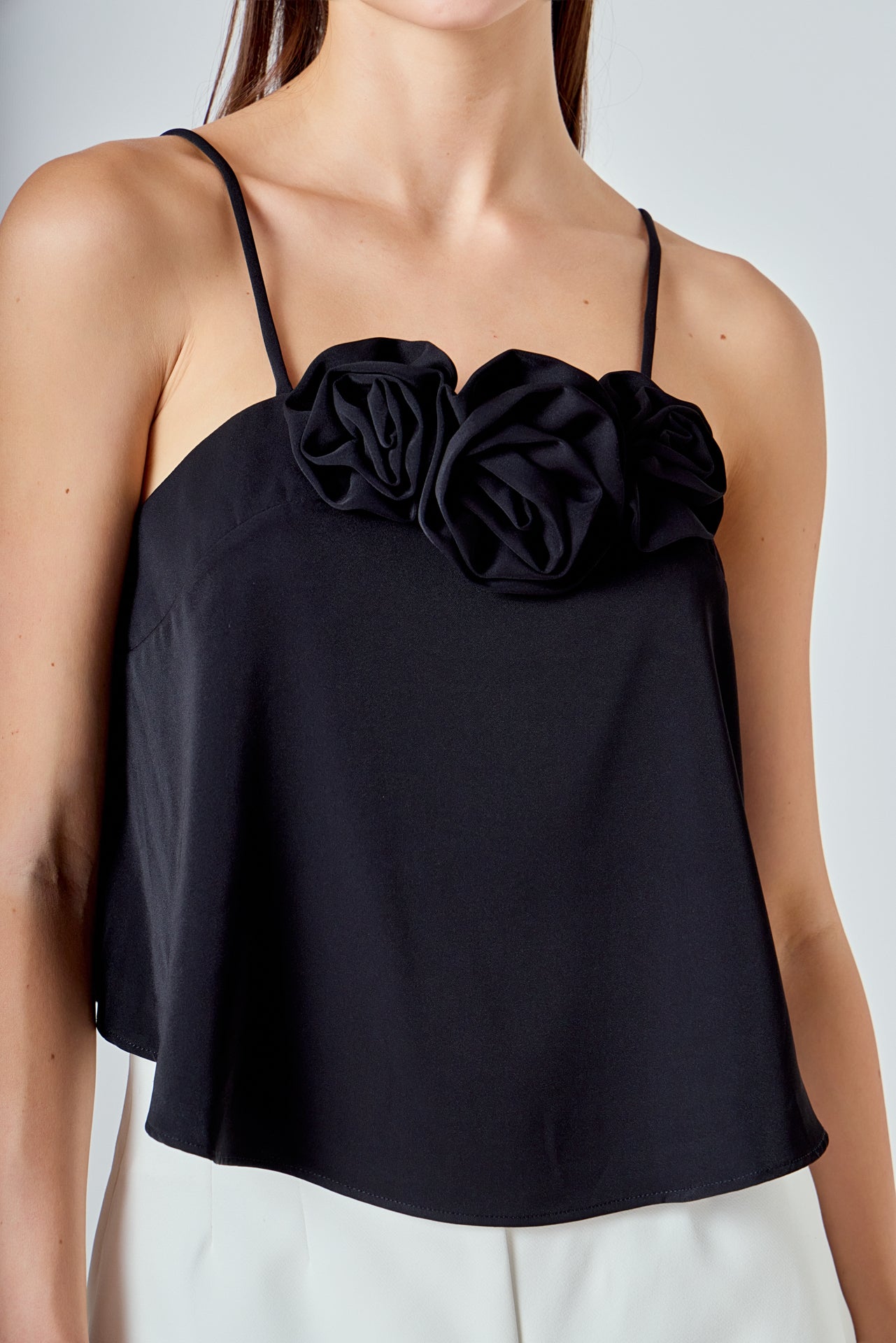 ENDLESS ROSE - Corsage Bow Flowy Top - TOPS available at Objectrare