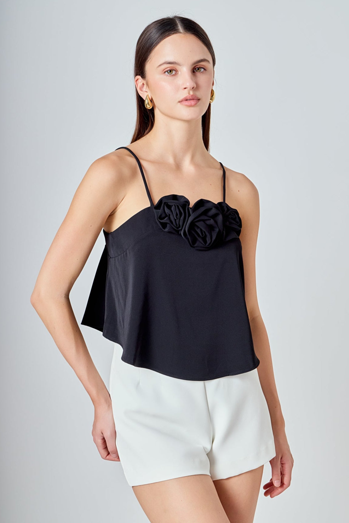ENDLESS ROSE - Corsage Bow Flowy Top - TOPS available at Objectrare