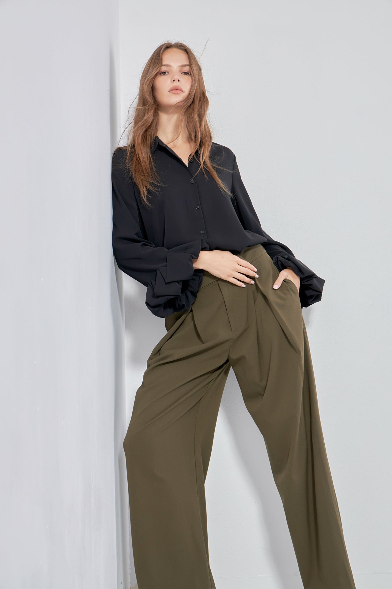 ENDLESS ROSE - Bubble Accent Dress Shirt - SHIRTS & BLOUSES available at Objectrare