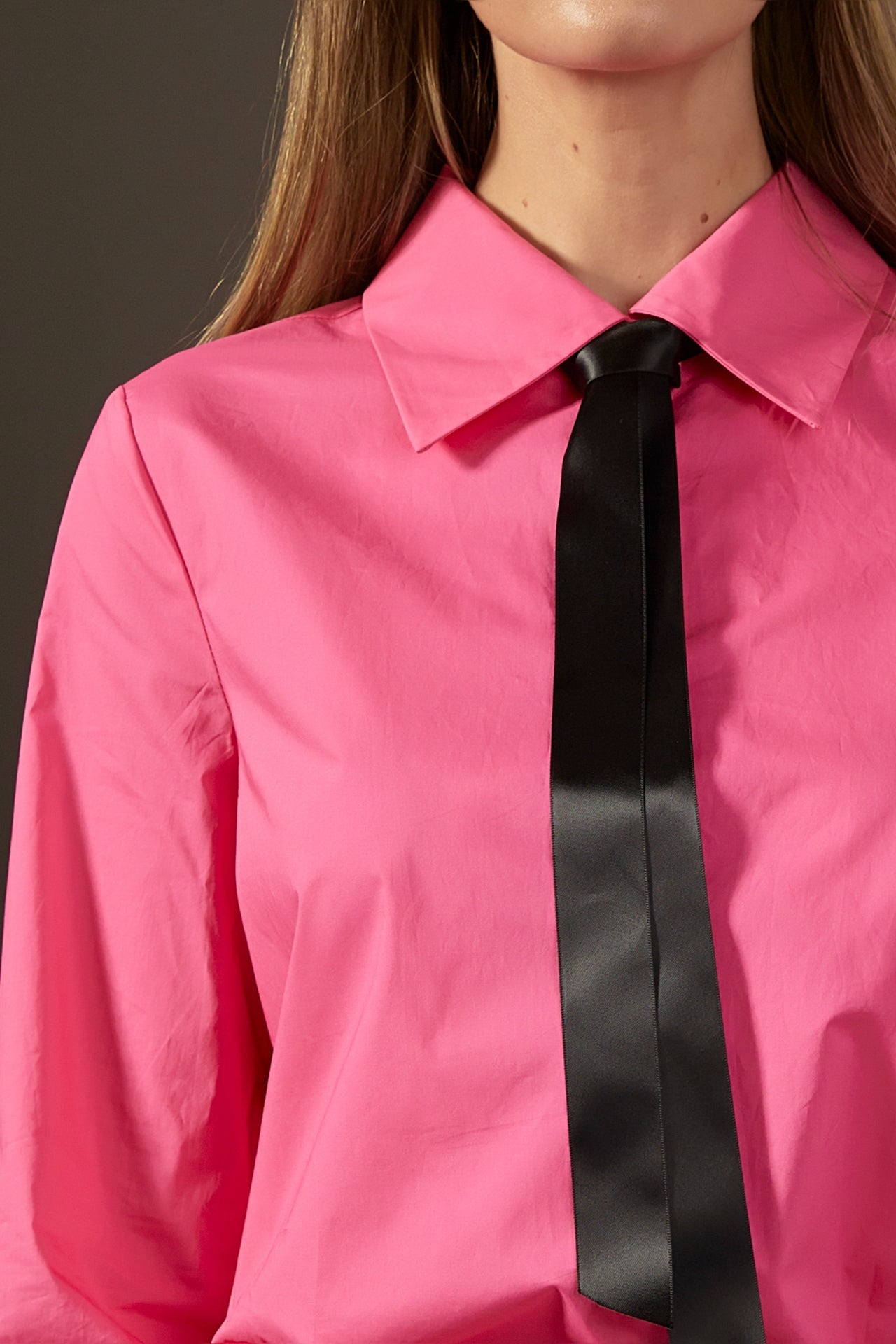 ENGLISH FACTORY - Accent Collar Poplin Dress Shirt - BLOUSES available at Objectrare