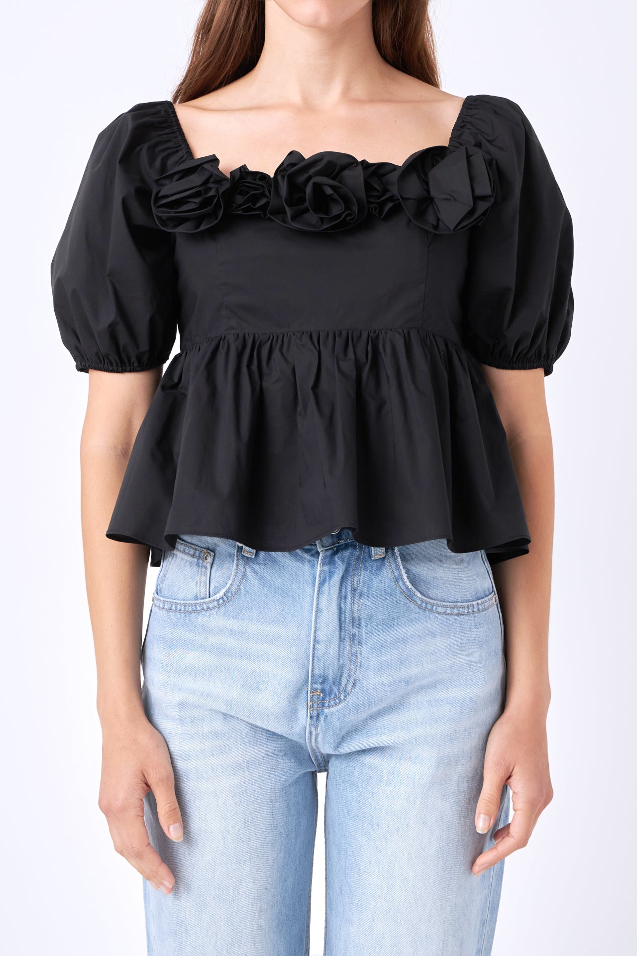 ENGLISH FACTORY - Poplin Corsage Top - TOPS available at Objectrare