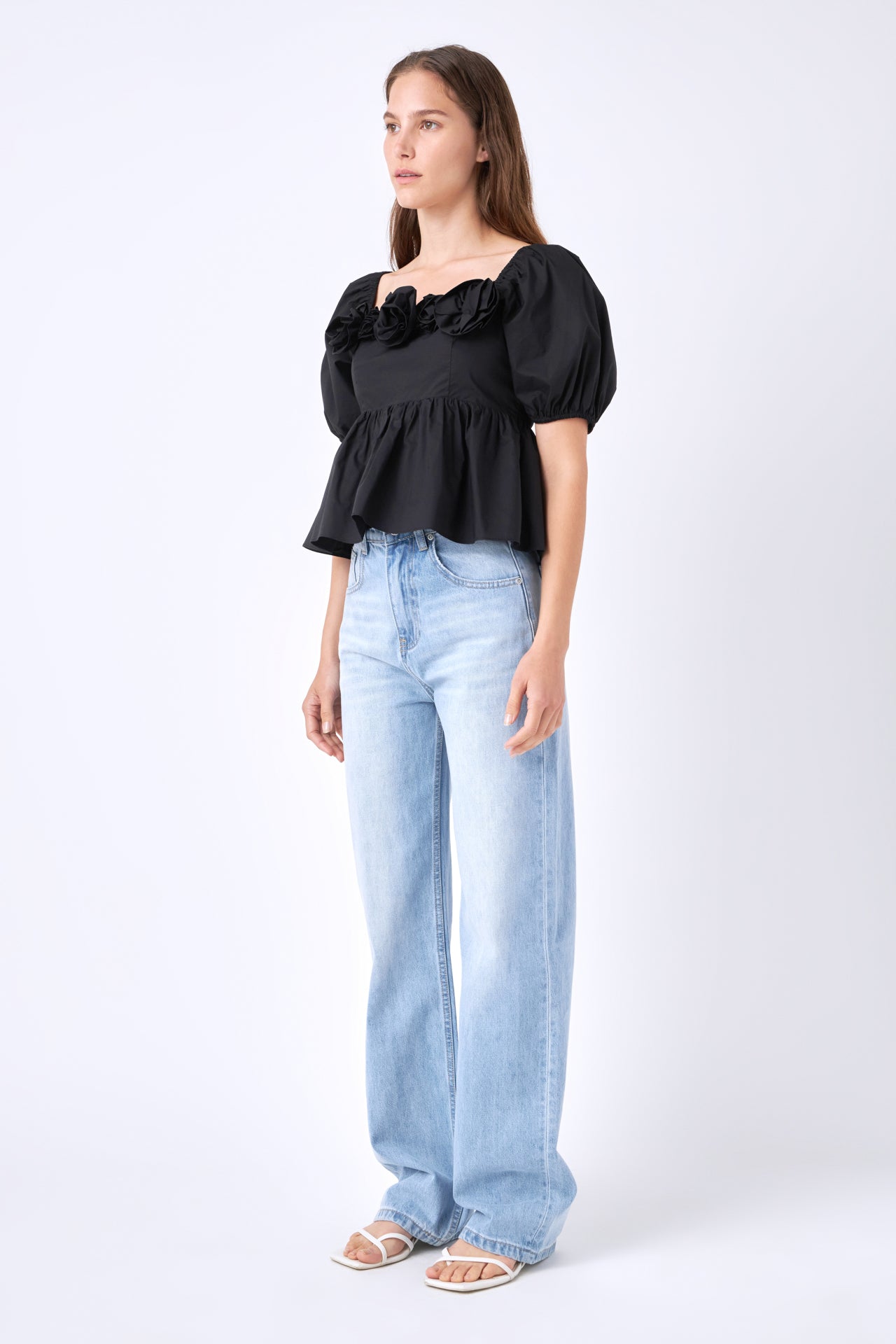 ENGLISH FACTORY - Poplin Corsage Top - TOPS available at Objectrare