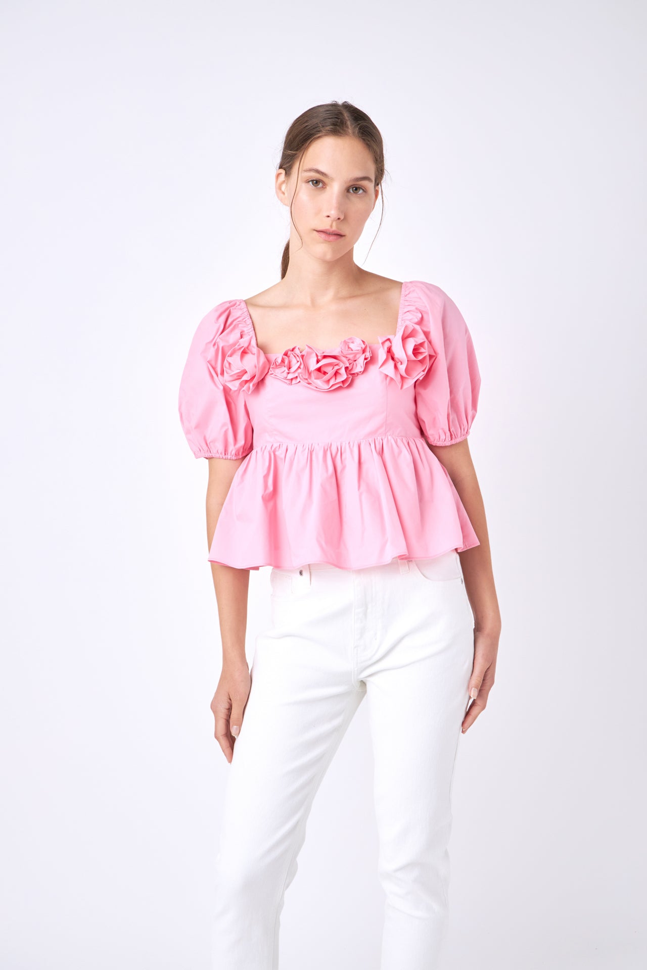 ENGLISH FACTORY - Poplin Corsage Top - TOPS available at Objectrare