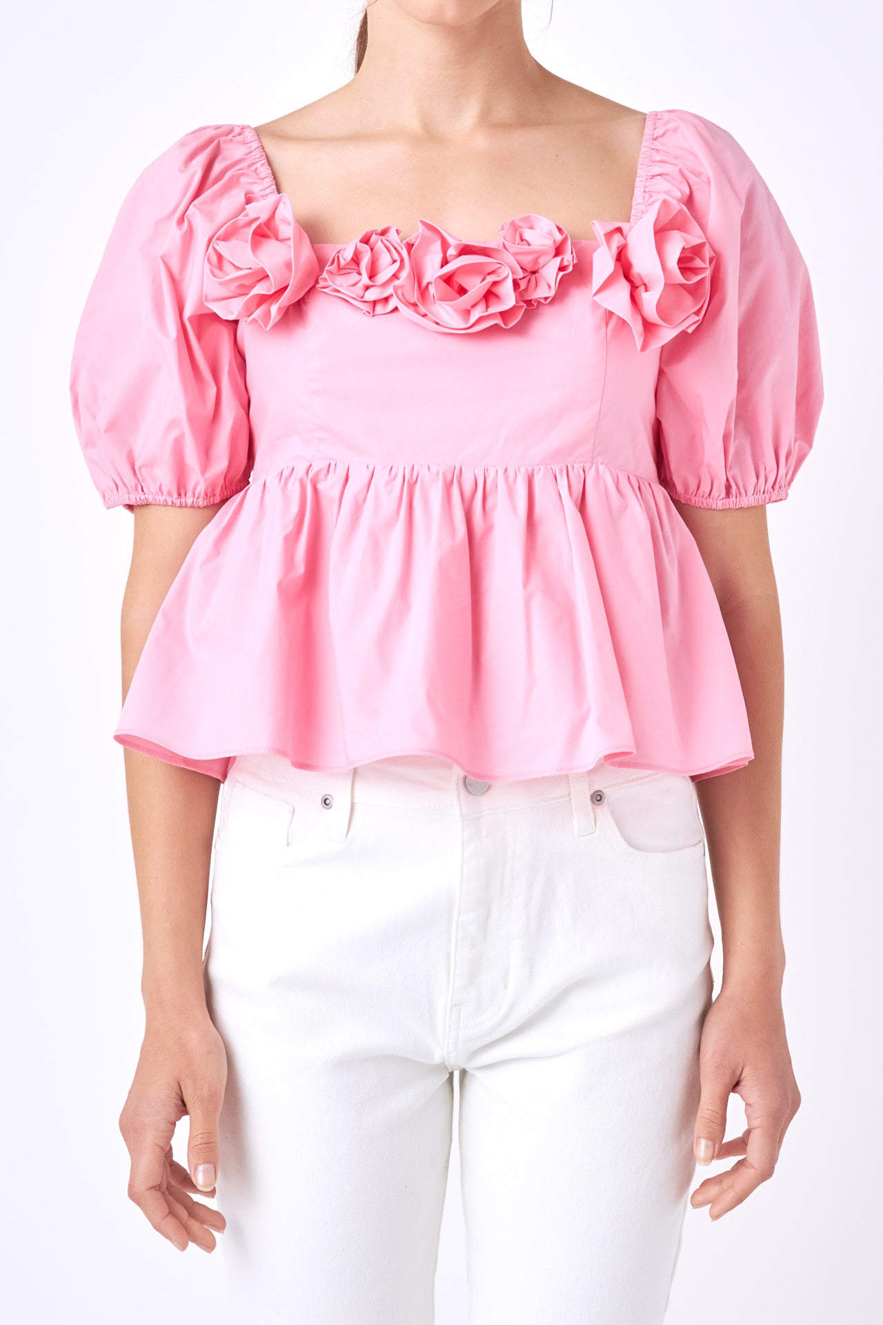 ENGLISH FACTORY - Poplin Corsage Top - TOPS available at Objectrare