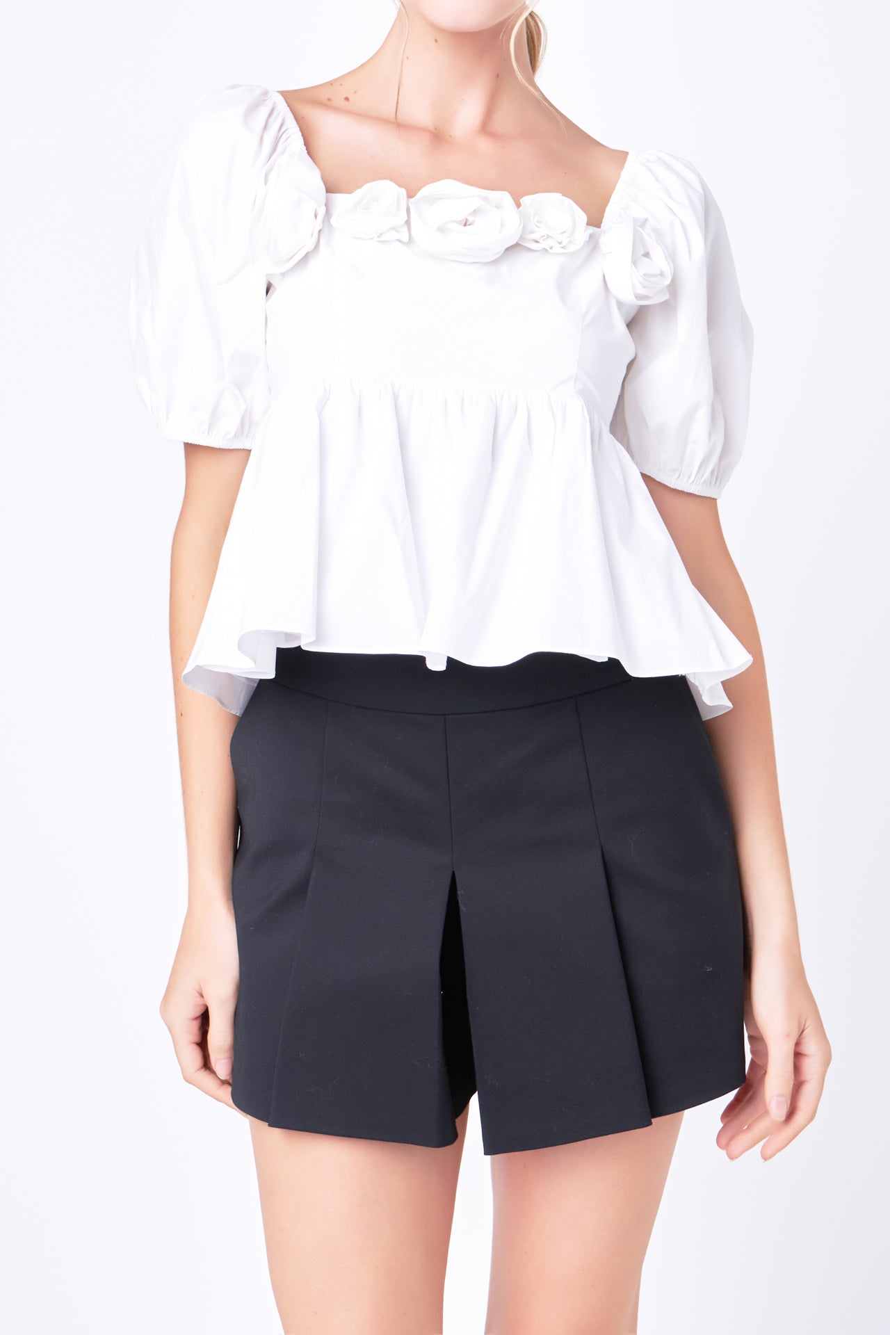ENGLISH FACTORY - Poplin Corsage Top - TOPS available at Objectrare