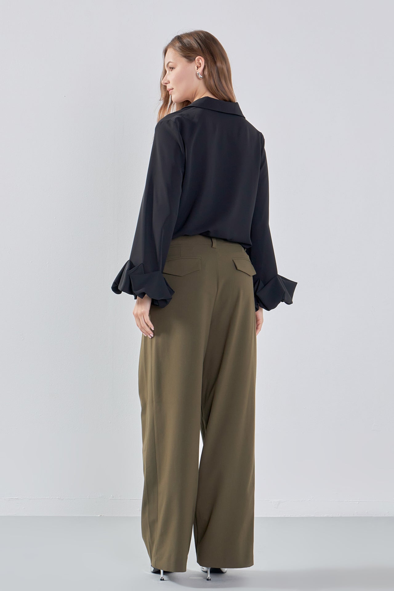 ENDLESS ROSE - Front Pleat Wide Trousers - PANTS available at Objectrare