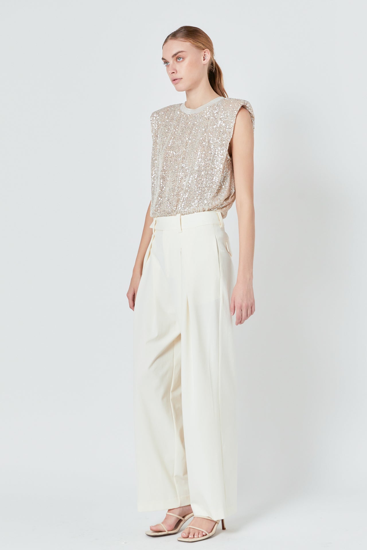 ENDLESS ROSE - Front Pleat Wide Trousers - PANTS available at Objectrare