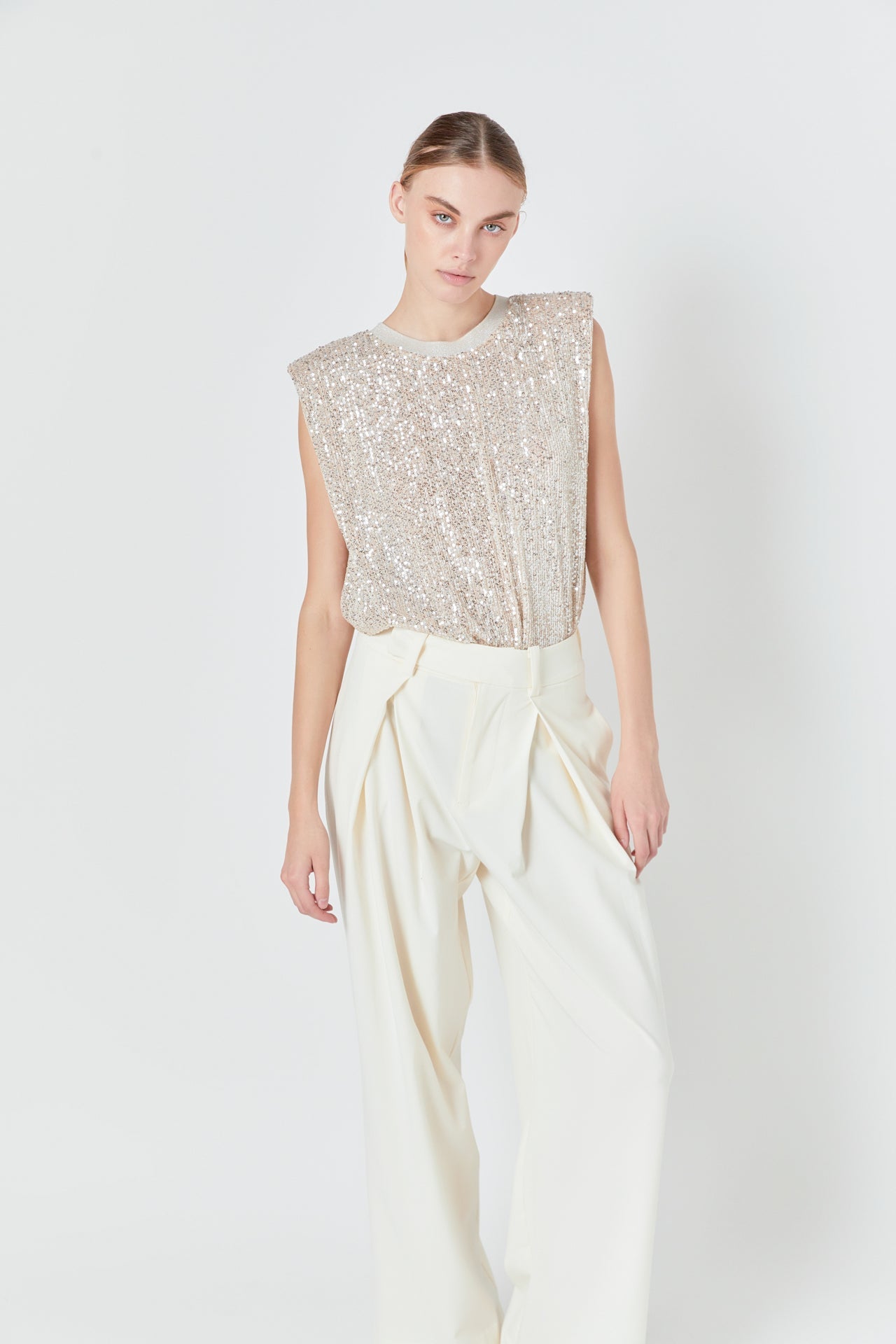 ENDLESS ROSE - Front Pleat Wide Trousers - PANTS available at Objectrare
