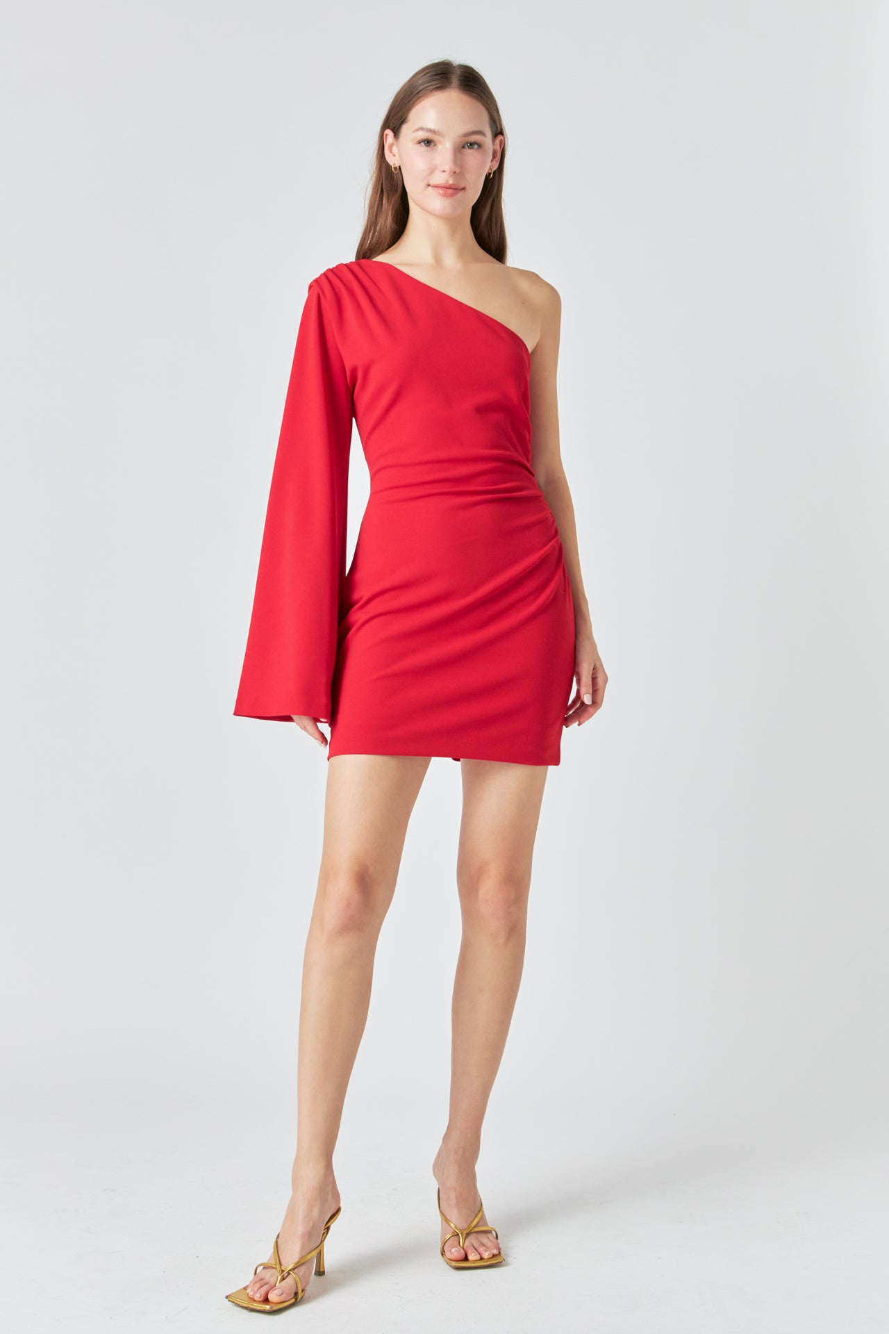 ENDLESS ROSE - Endless Rose - One Shoulder Draped Mini Dress - DRESSES available at Objectrare