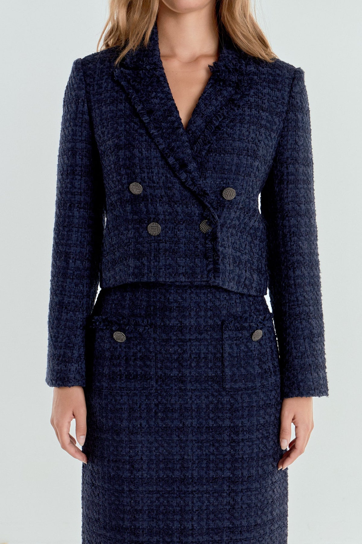 ENDLESS ROSE - Boucle Tweed Double Breast Jacket - JACKETS available at Objectrare