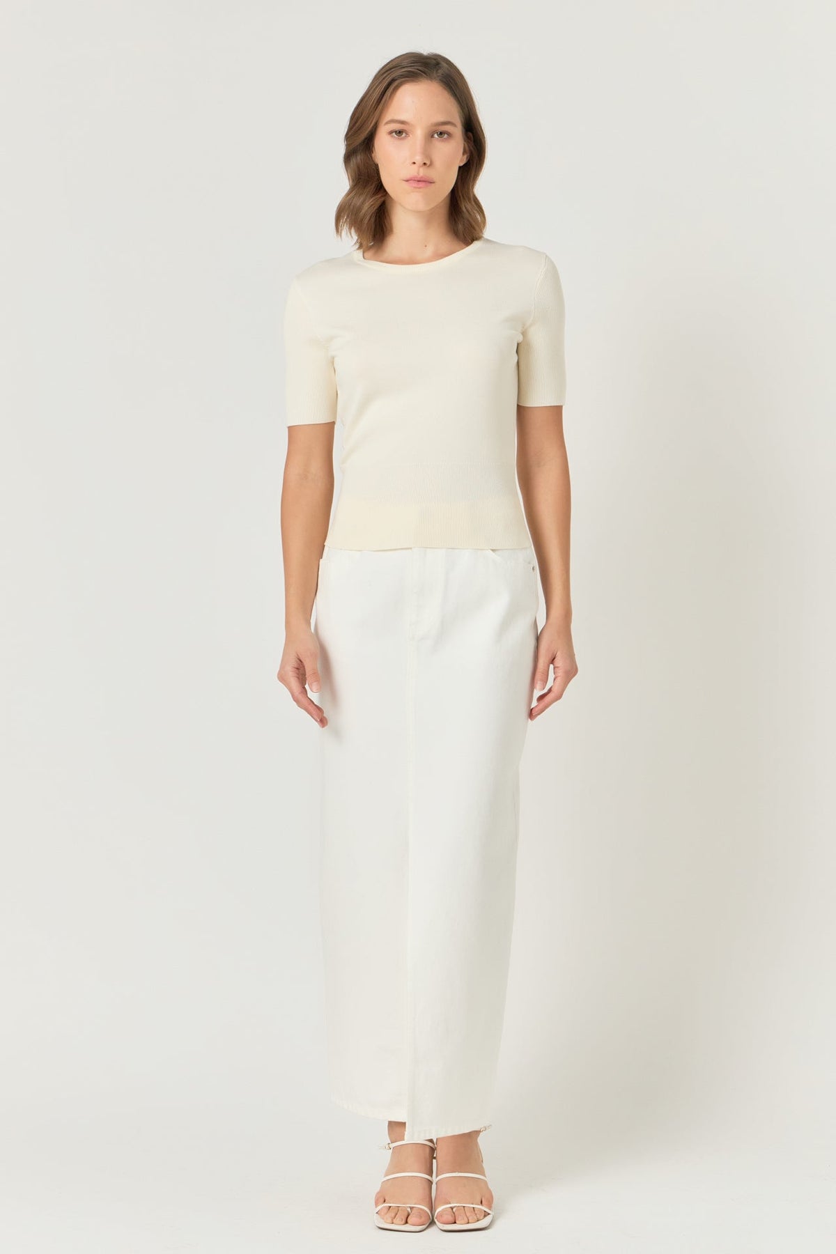 ENDLESS ROSE - Jewel Trim Half Sleeve Top - SWEATERS & KNITS available at Objectrare