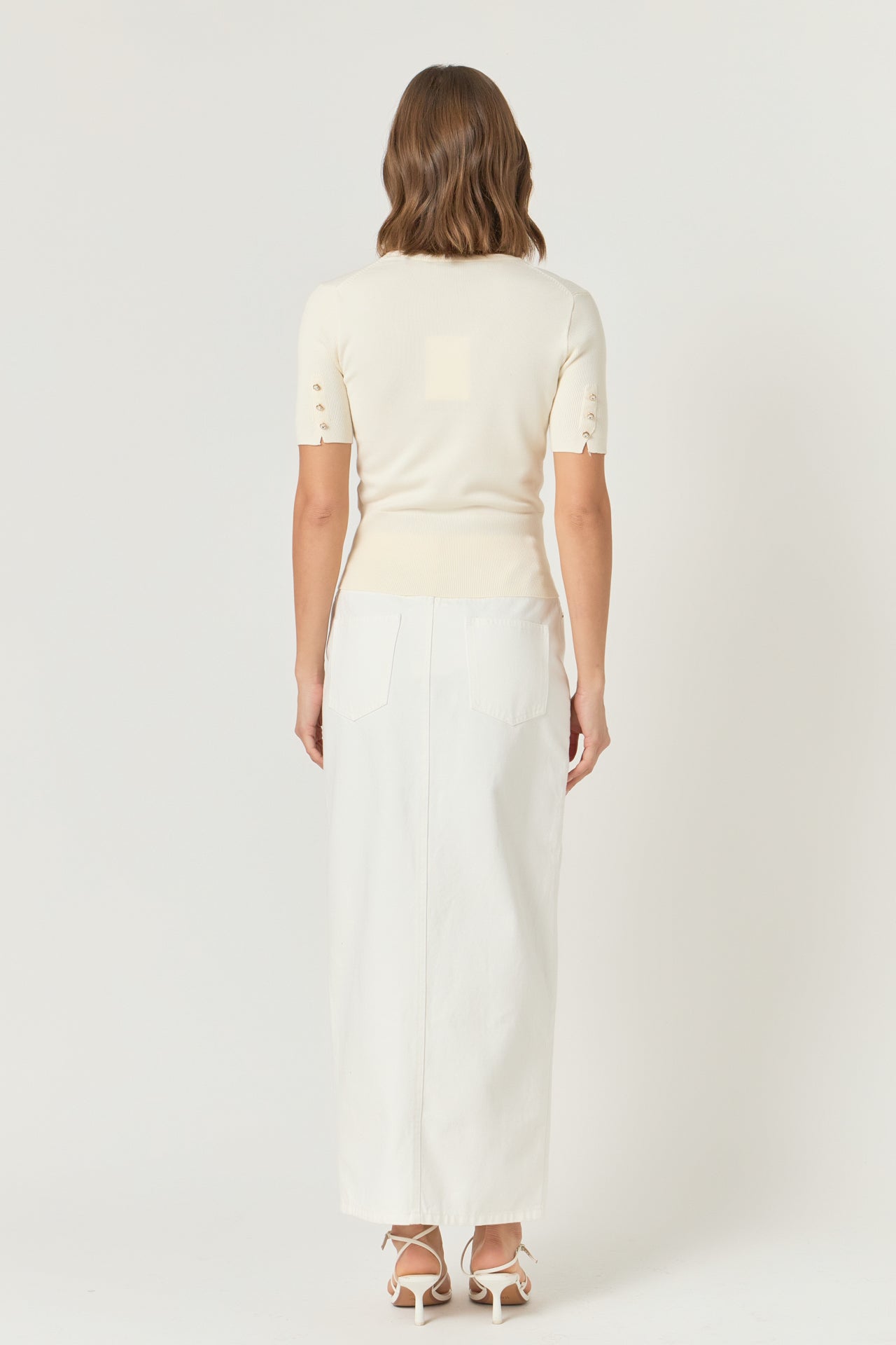 ENDLESS ROSE - Jewel Trim Half Sleeve Top - SWEATERS & KNITS available at Objectrare