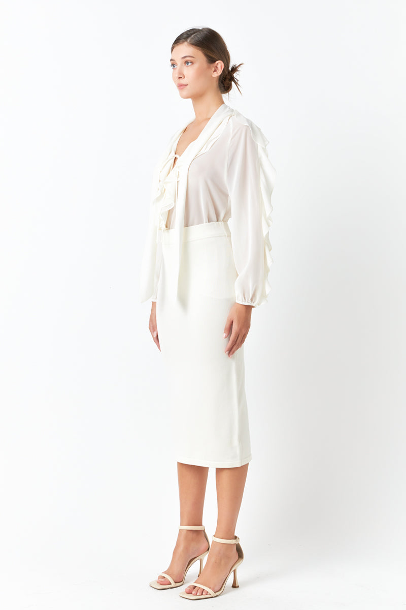 ENDLESS ROSE - Knit Midi Skirt - SKIRTS available at Objectrare