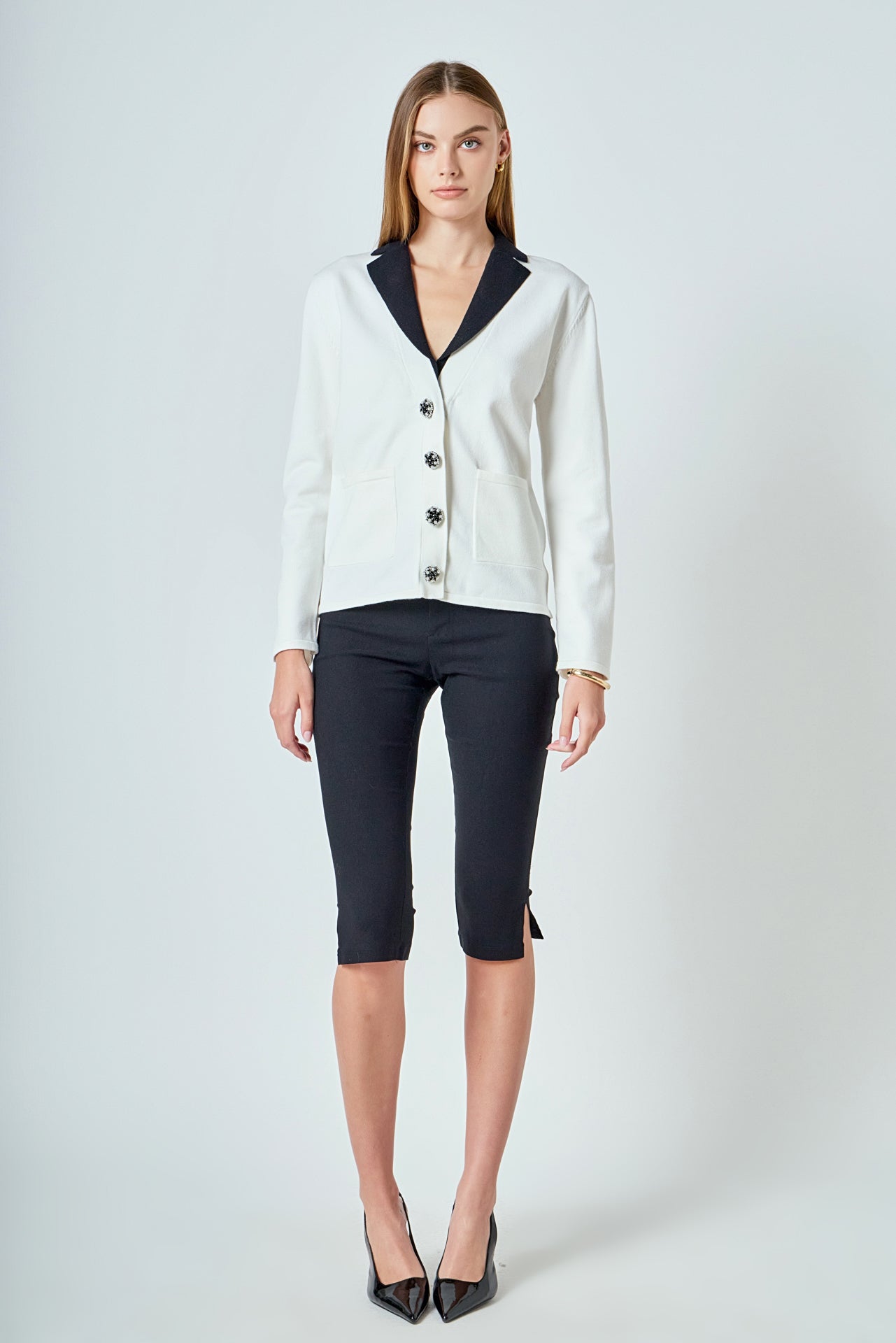ENDLESS ROSE - Premium Jewel Knit Blazer Cardigan - SWEATERS & KNITS available at Objectrare