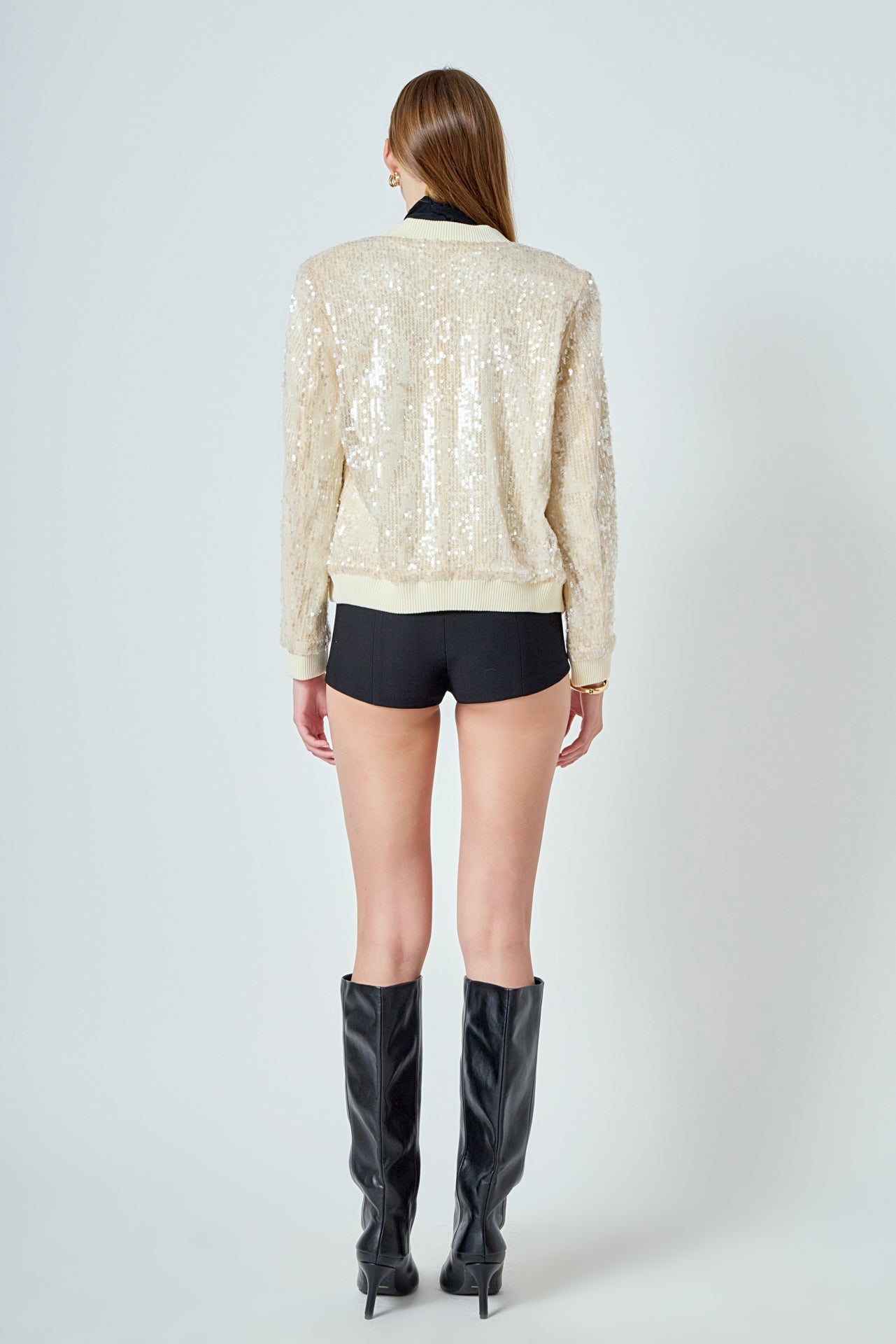 ENDLESS ROSE - Sequins Bomber Jacket - OUTERWEAR available at Objectrare