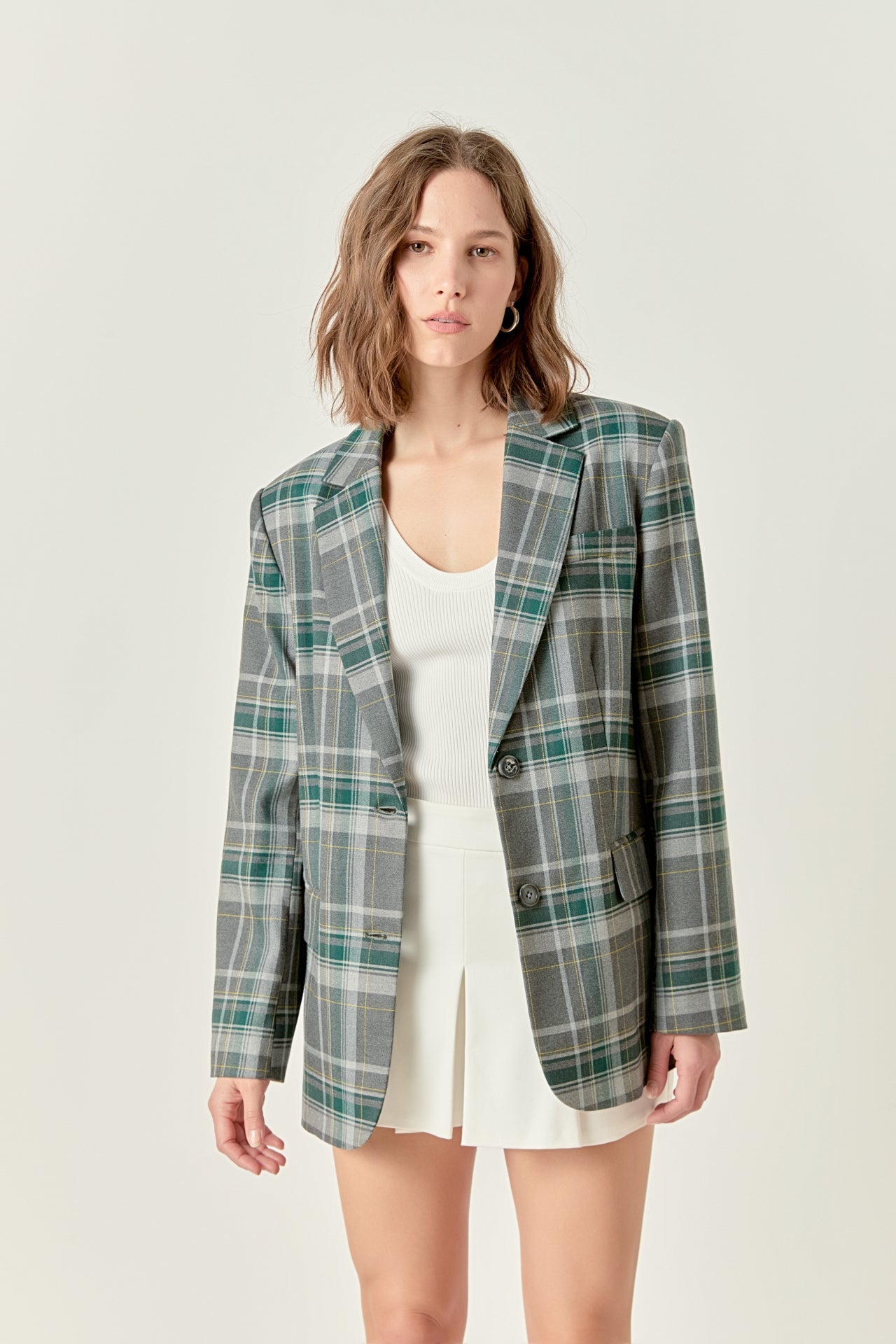 ENGLISH FACTORY - Plaid Blazer - BLAZERS available at Objectrare
