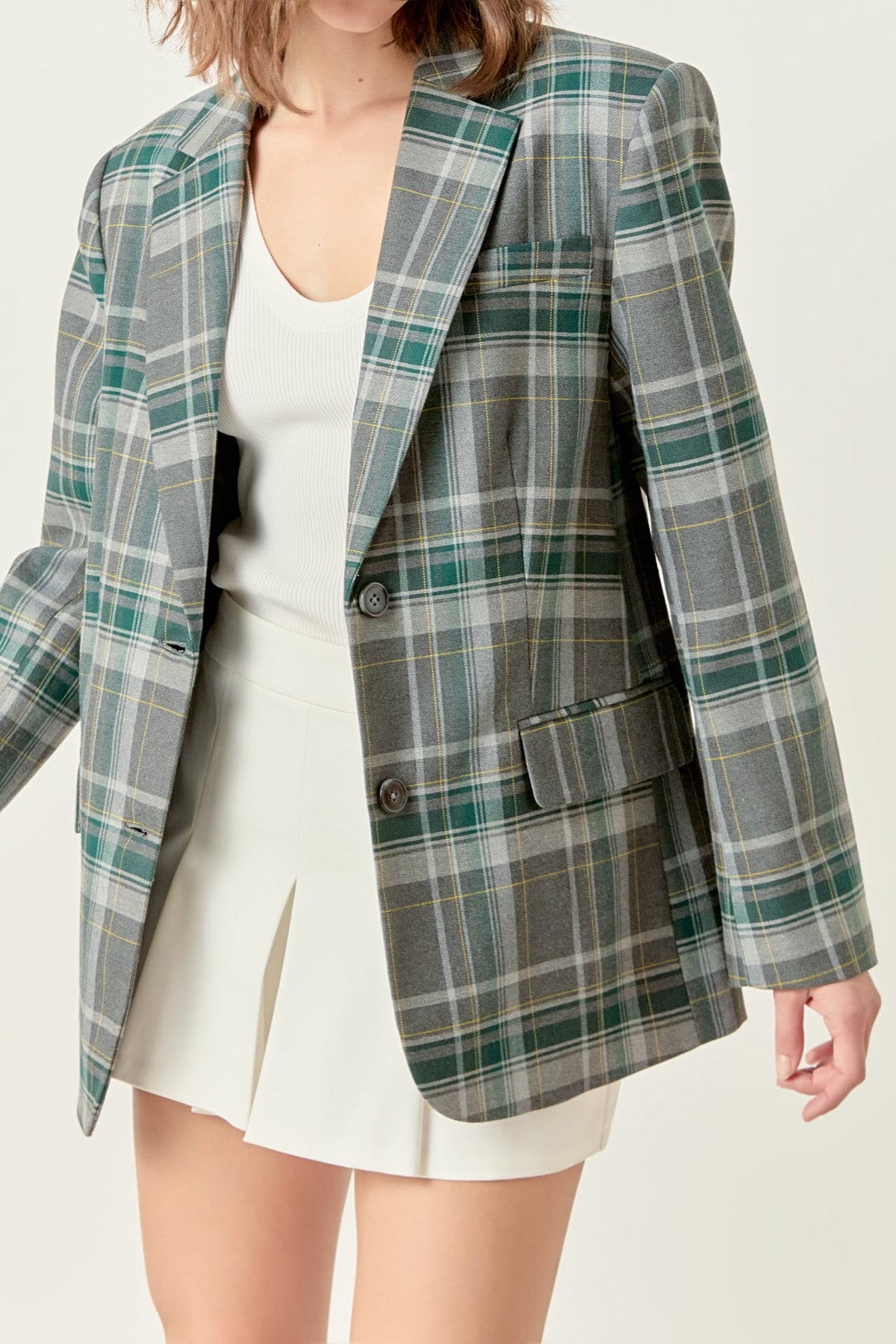ENGLISH FACTORY - Plaid Blazer - BLAZERS available at Objectrare