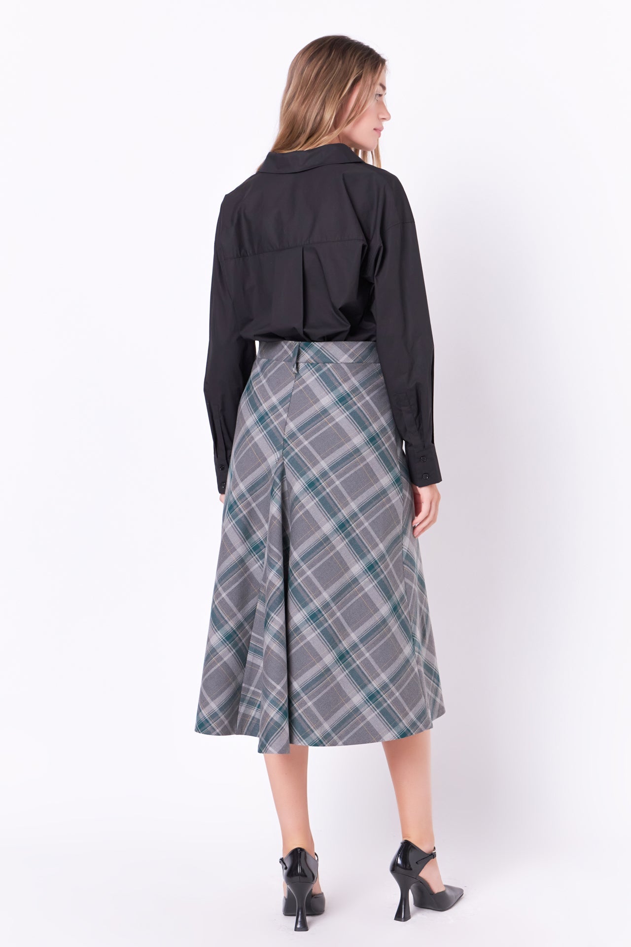 ENGLISH FACTORY - Plaid Midi A Line Skirt - SKIRTS available at Objectrare
