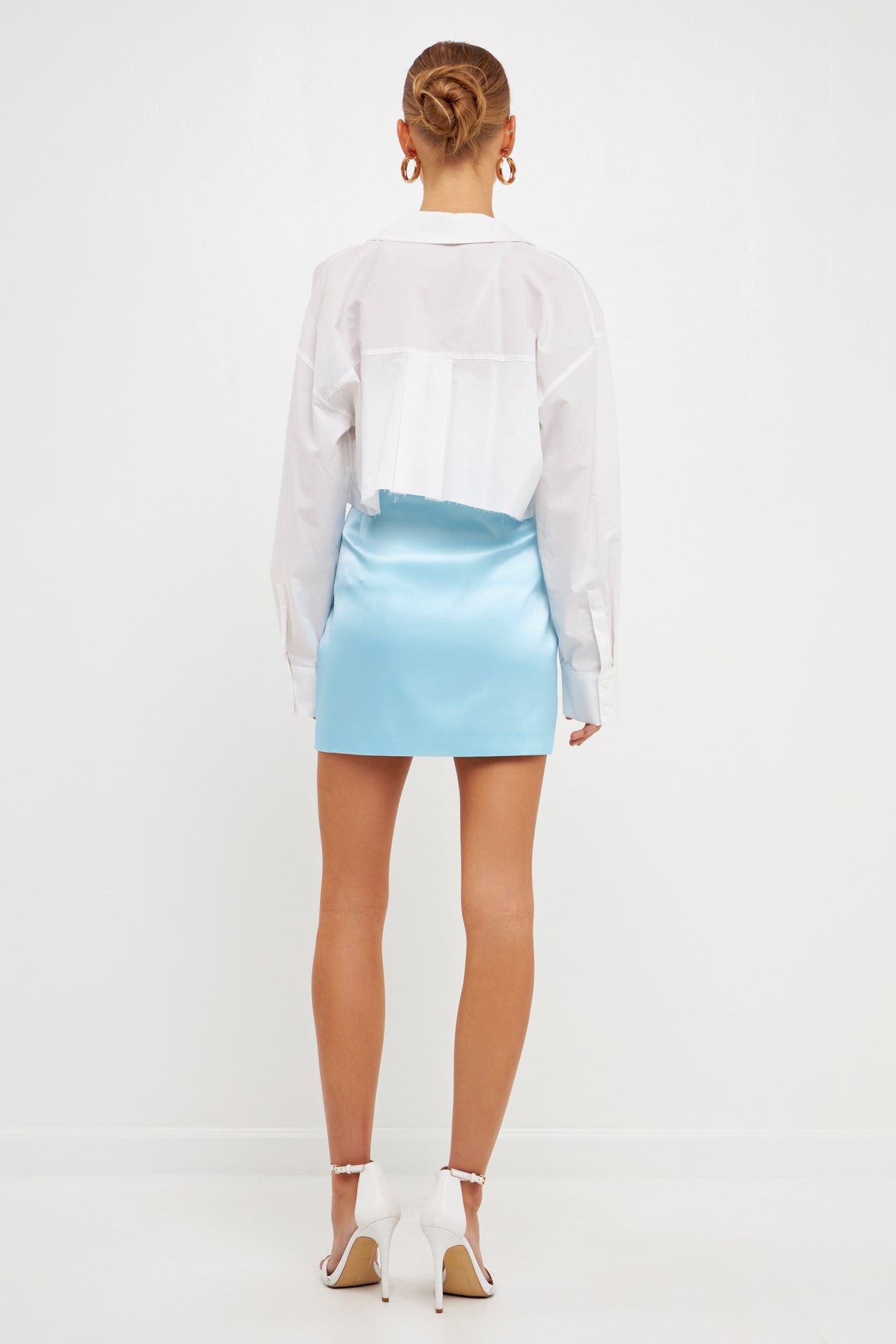 Solid Satin Fit Mini Skirt