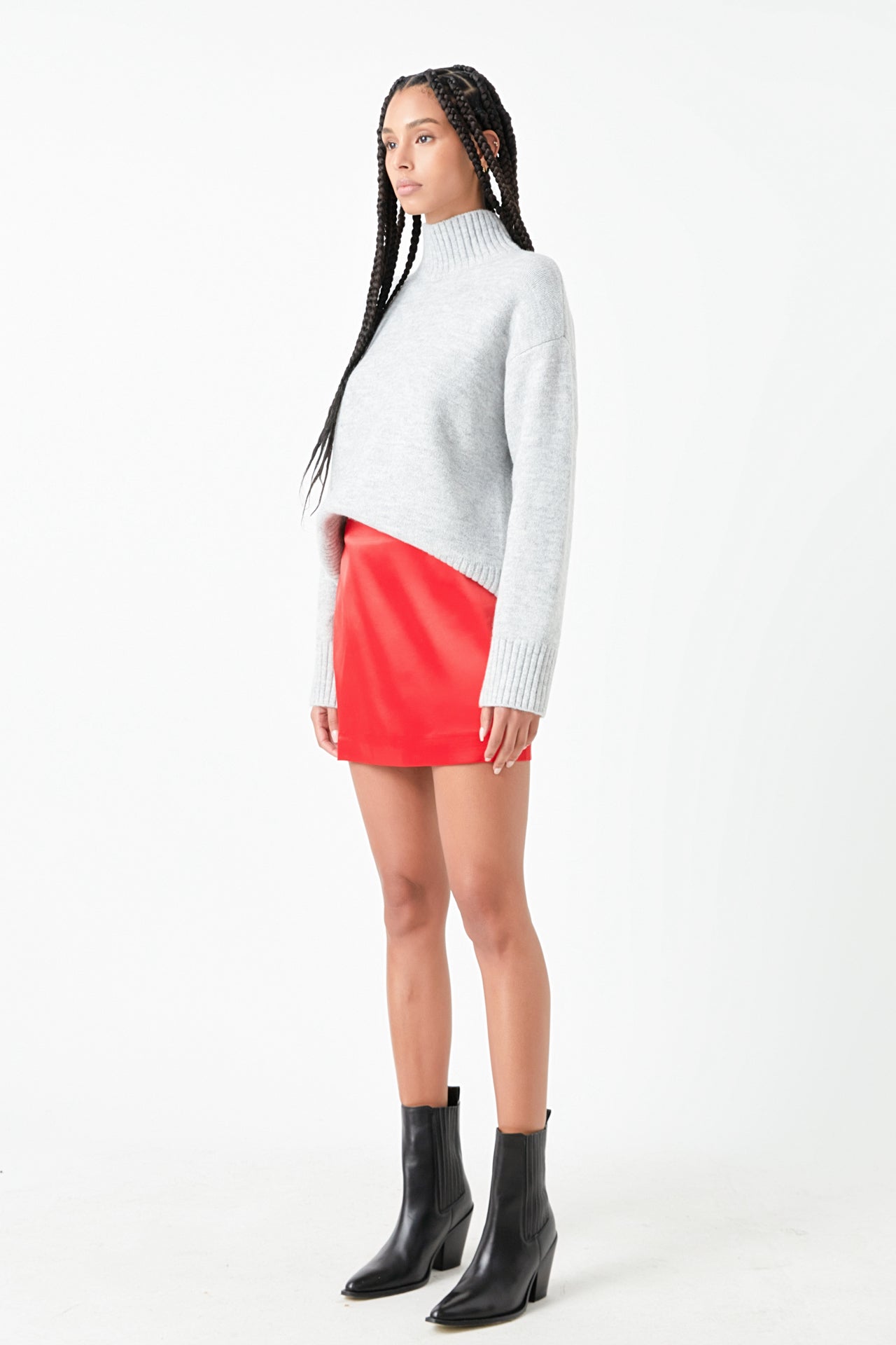 Solid Satin Fit Mini Skirt