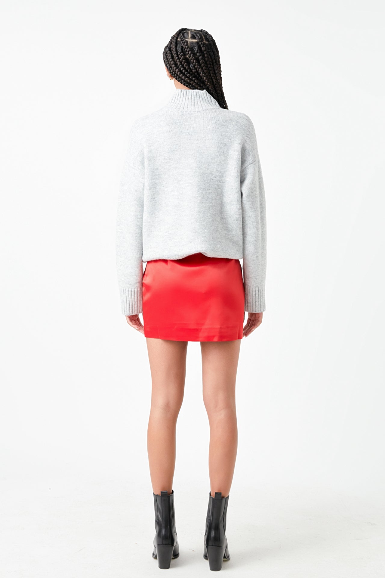 Solid Satin Fit Mini Skirt