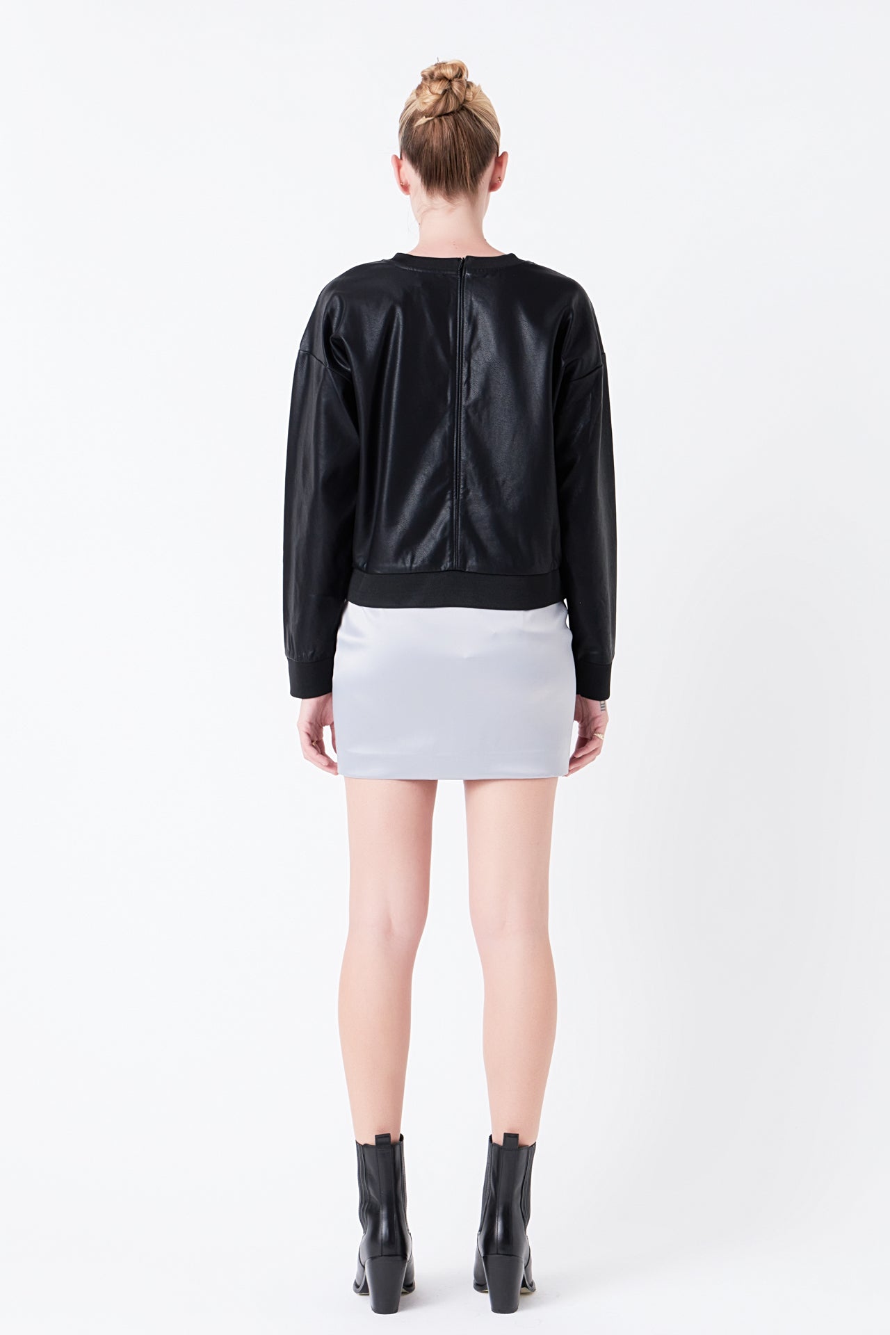 GREY LAB - Solid Satin Fit Mini Skirt - SKIRTS available at Objectrare