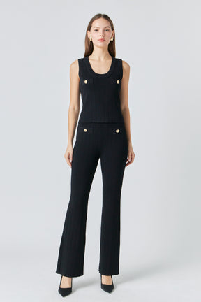 ENDLESS ROSE - Shank Button Knit Pants - PANTS available at Objectrare