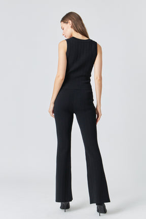 ENDLESS ROSE - Shank Button Knit Pants - PANTS available at Objectrare
