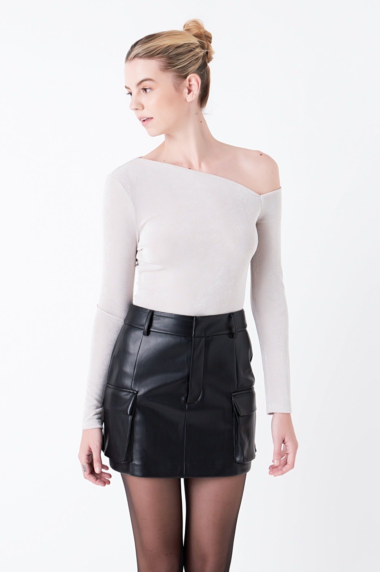 GREY LAB - Pu Cargo Skirt - SKIRTS available at Objectrare