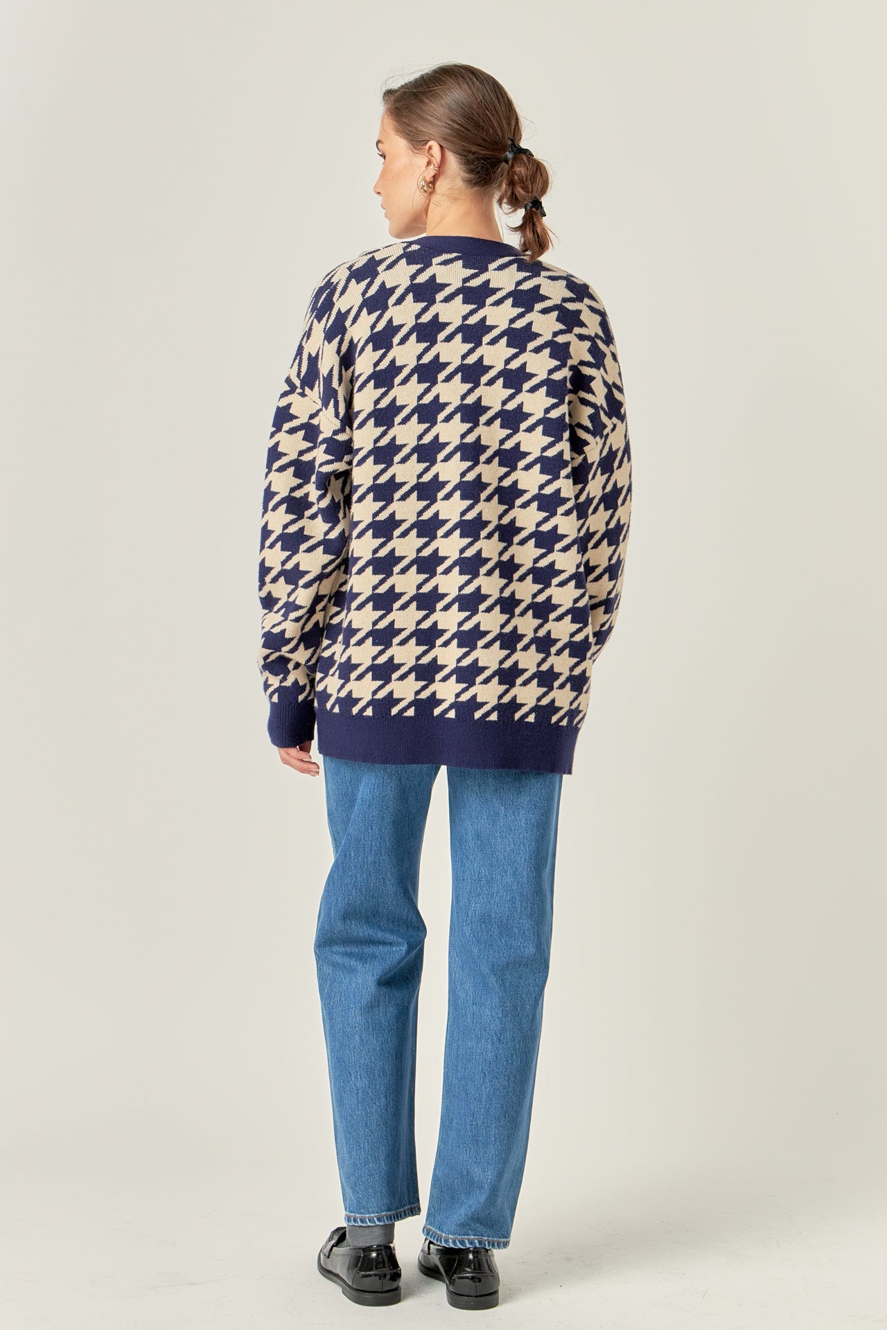 ENGLISH FACTORY - Knit Houndstooth Cardigan - SWEATERS & KNITS available at Objectrare