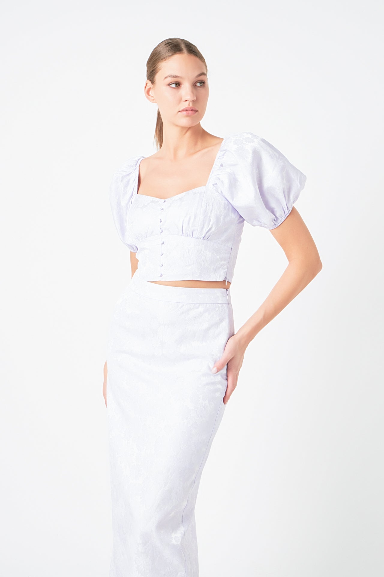 ENDLESS ROSE - Floral Jacquard Top - TOPS available at Objectrare