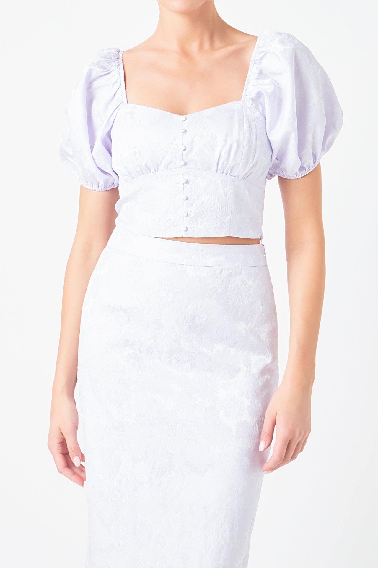 ENDLESS ROSE - Floral Jacquard Top - TOPS available at Objectrare