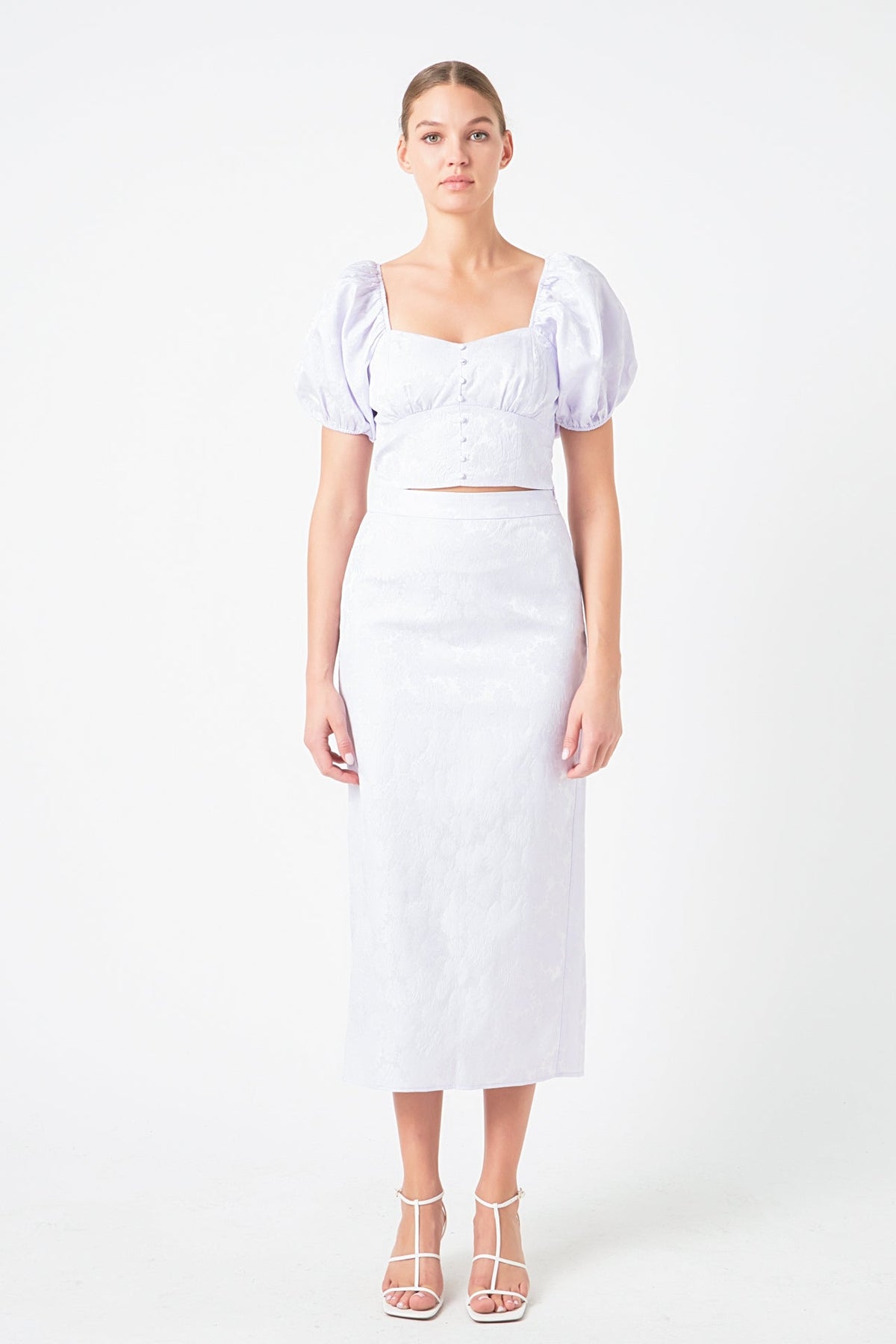 ENDLESS ROSE - Floral Jacquard Maxi Skirt - SKIRTS available at Objectrare