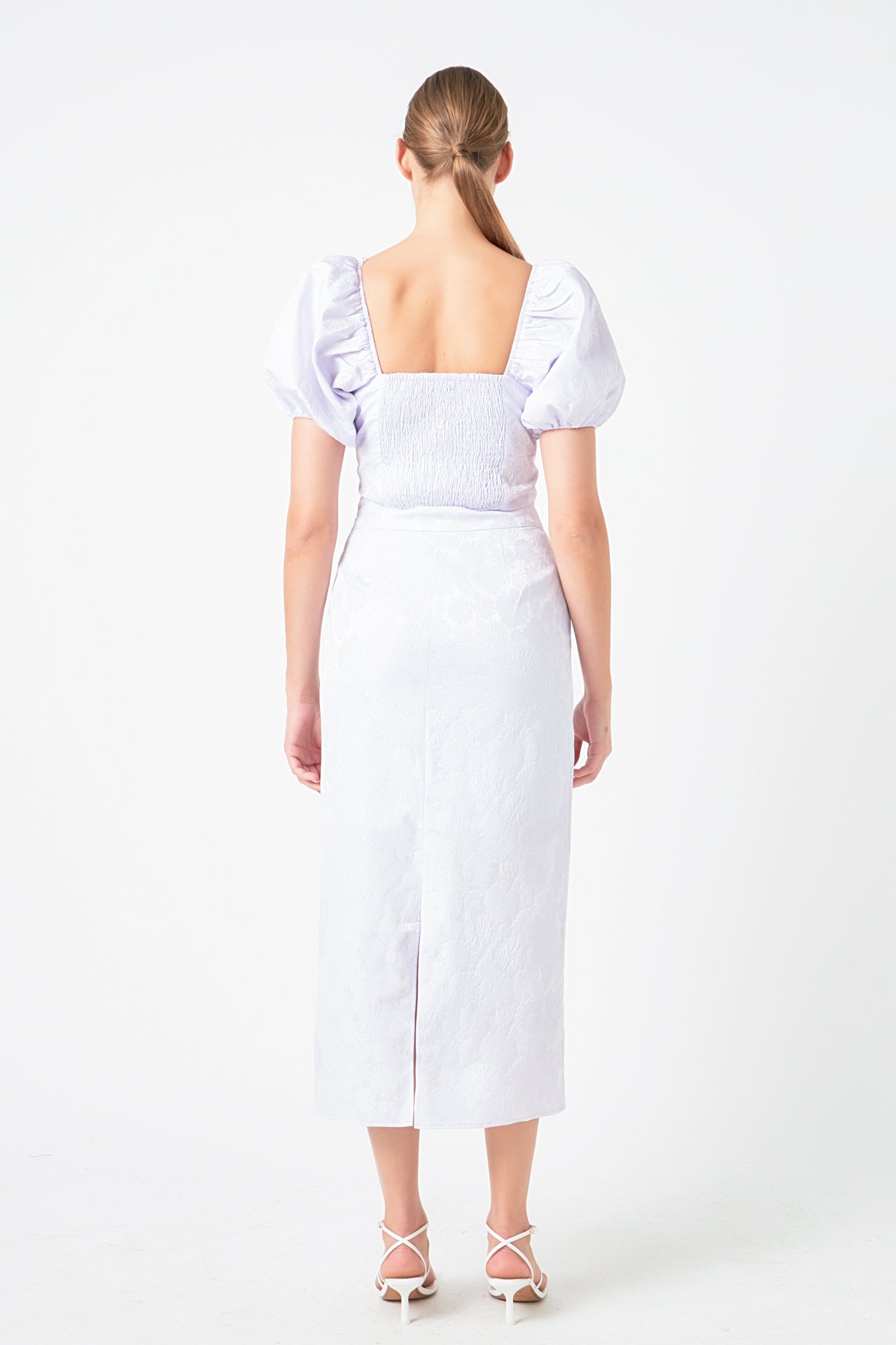 ENDLESS ROSE - Floral Jacquard Maxi Skirt - SKIRTS available at Objectrare