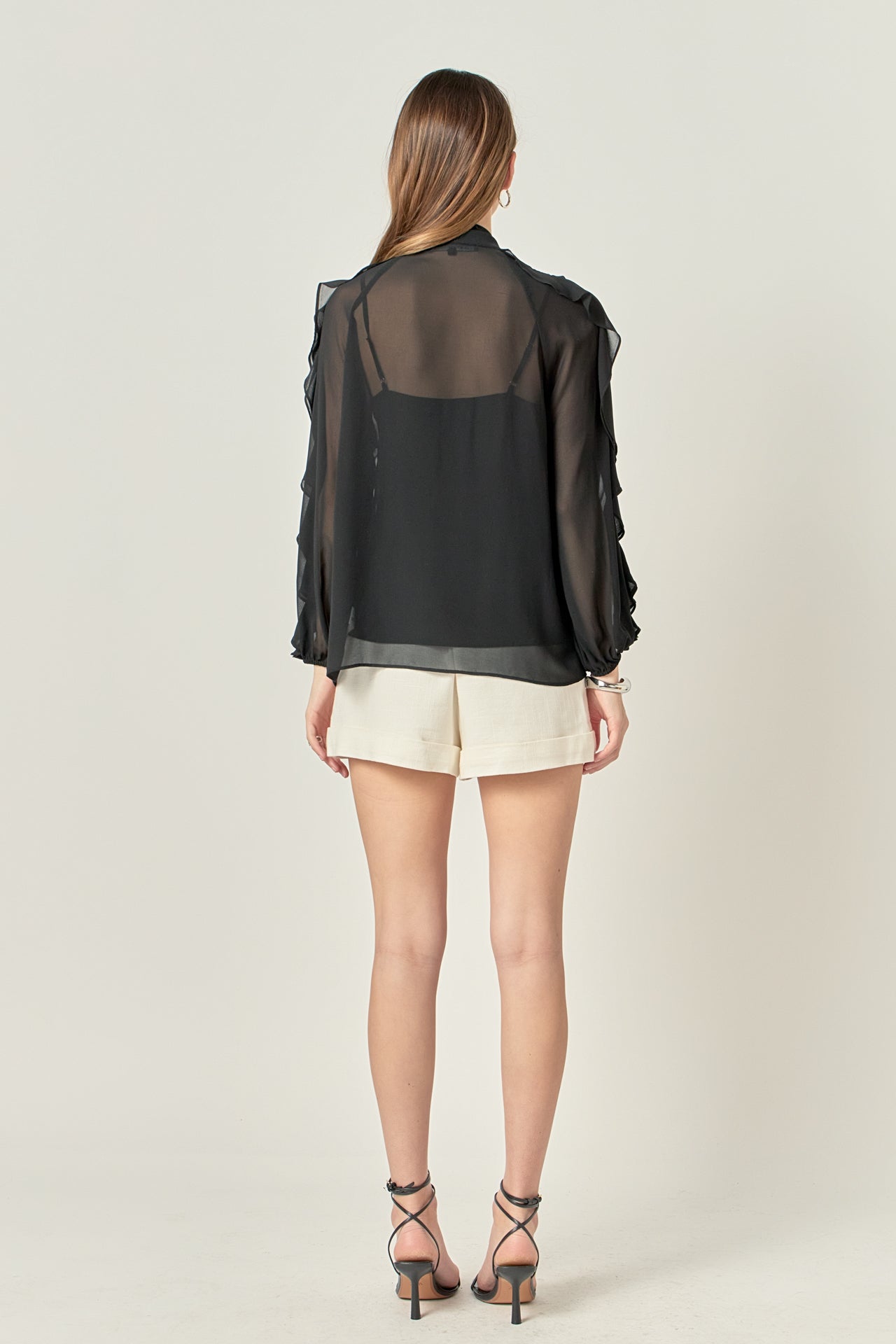ENDLESS ROSE - Chiffon Peekaboo Top - TOPS available at Objectrare