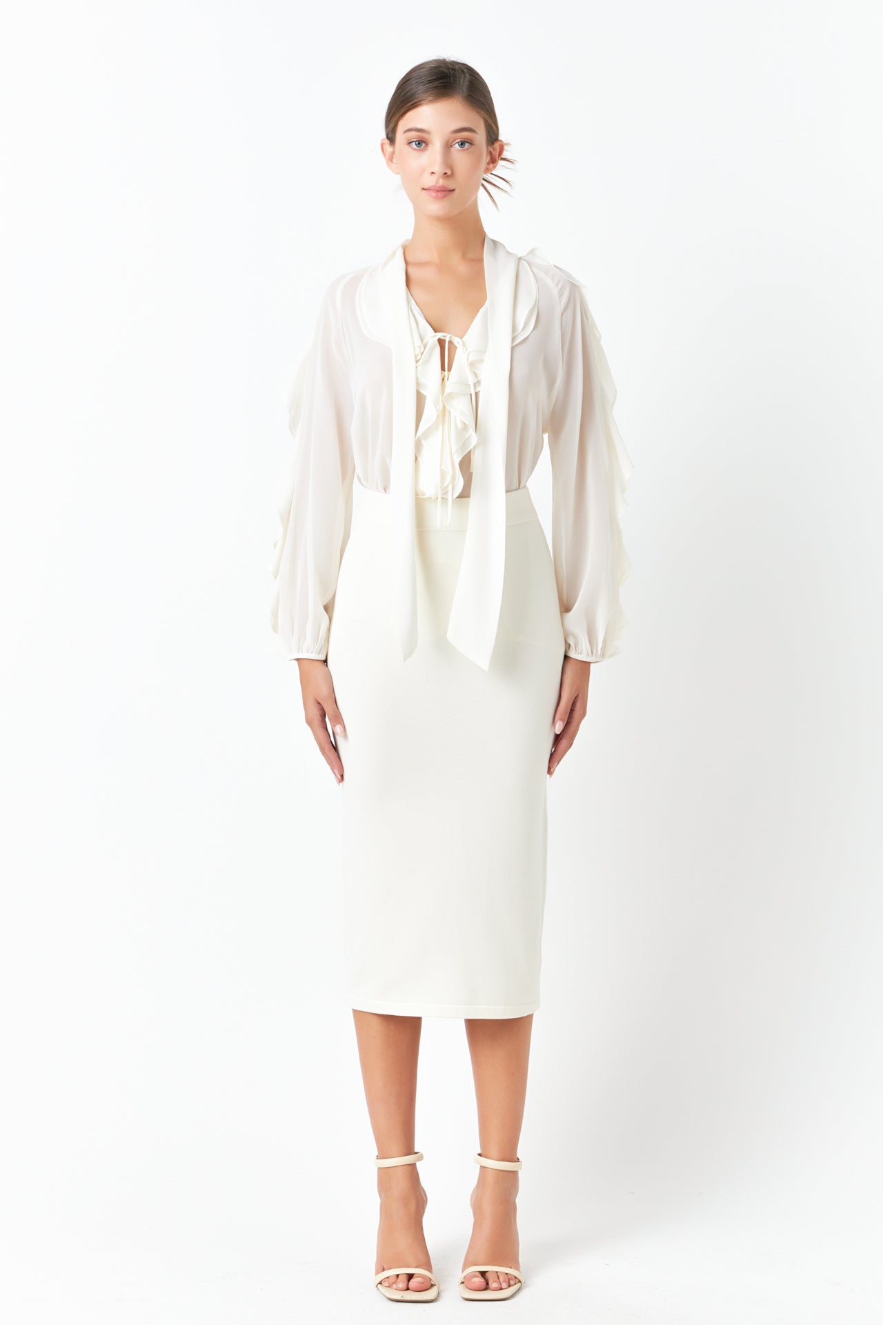 ENDLESS ROSE - Chiffon Peekaboo Top - TOPS available at Objectrare