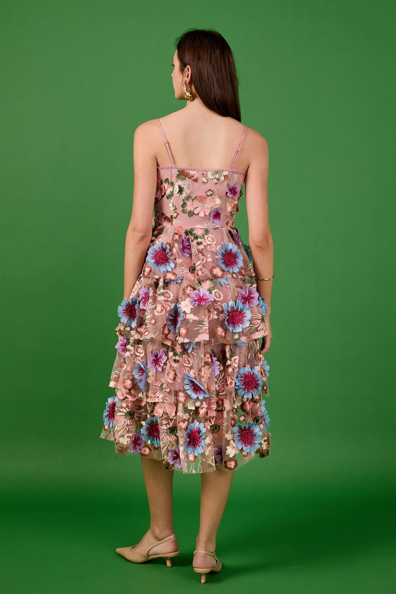 ENDLESS ROSE - Floral Embroidered Midi Dress - DRESSES available at Objectrare