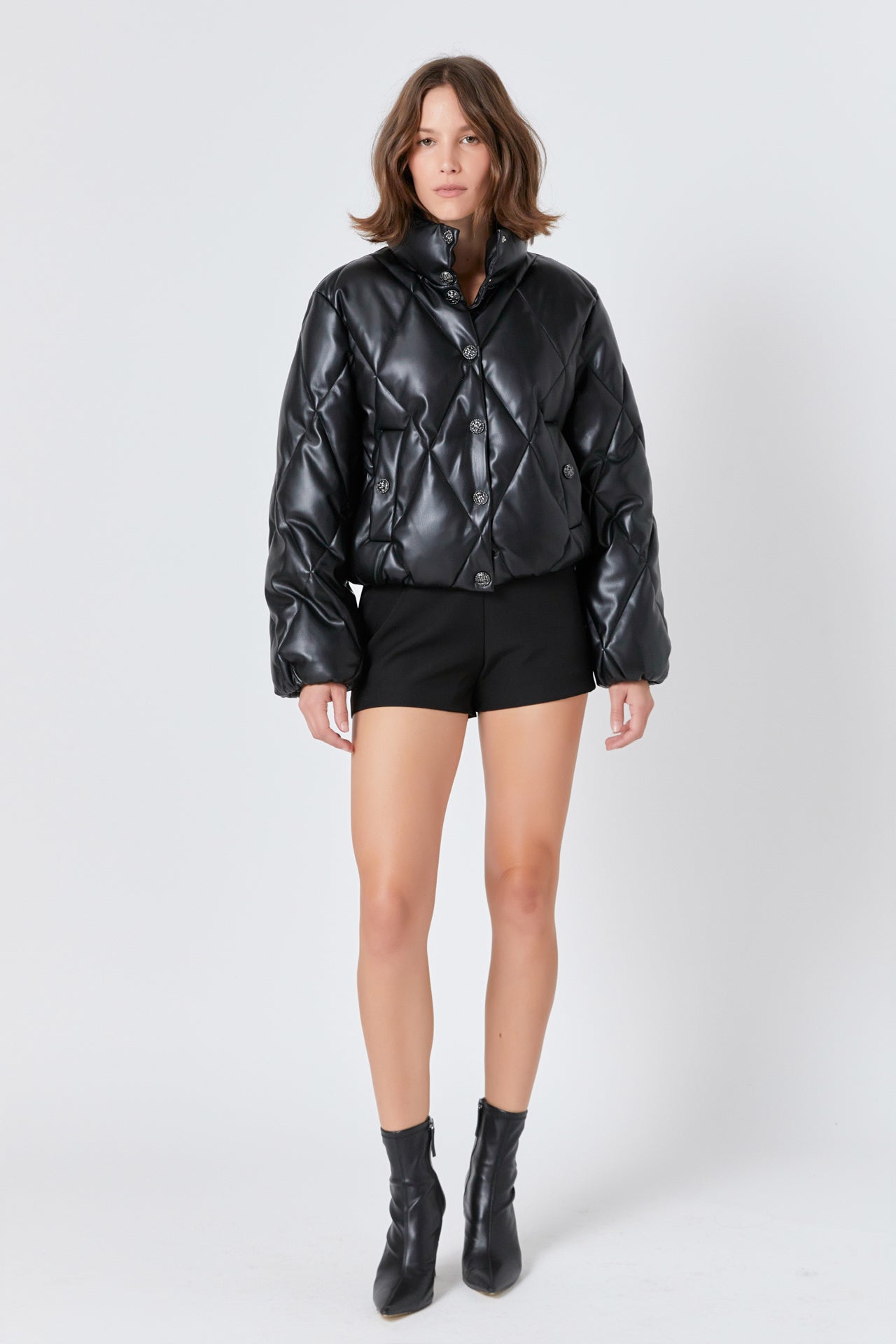 ENDLESS ROSE - Quilted Pu Bomber - JACKETS available at Objectrare