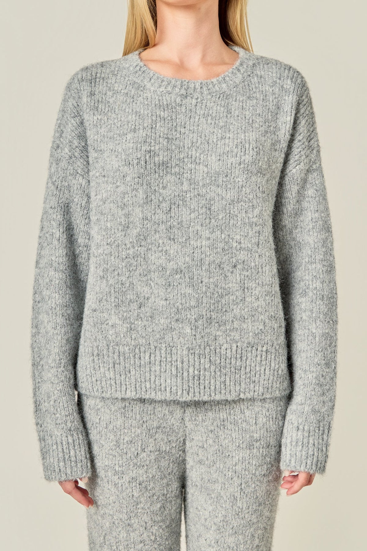 ENGLISH FACTORY - Blend Cropped Fuzzy Sweater - SWEATERS & KNITS available at Objectrare
