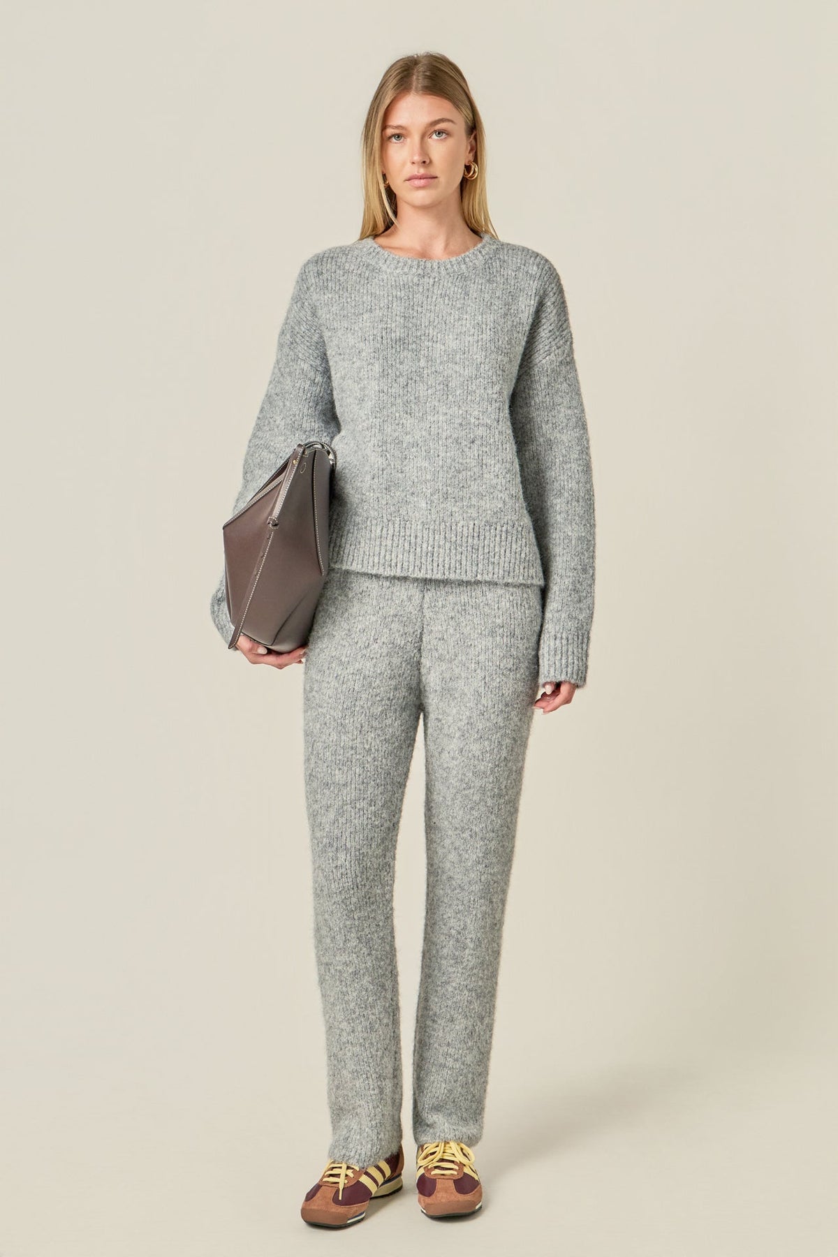ENGLISH FACTORY - Blend Cropped Fuzzy Sweater - SWEATERS & KNITS available at Objectrare