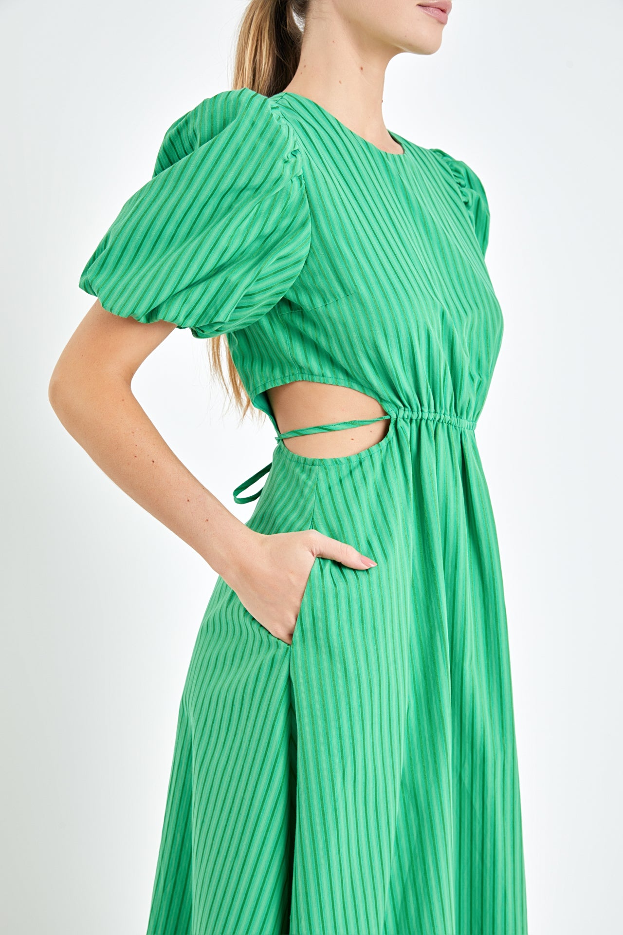 ENGLISH FACTORY - English Factory - Striped Cutout Maxi Dress - DRESSES available at Objectrare