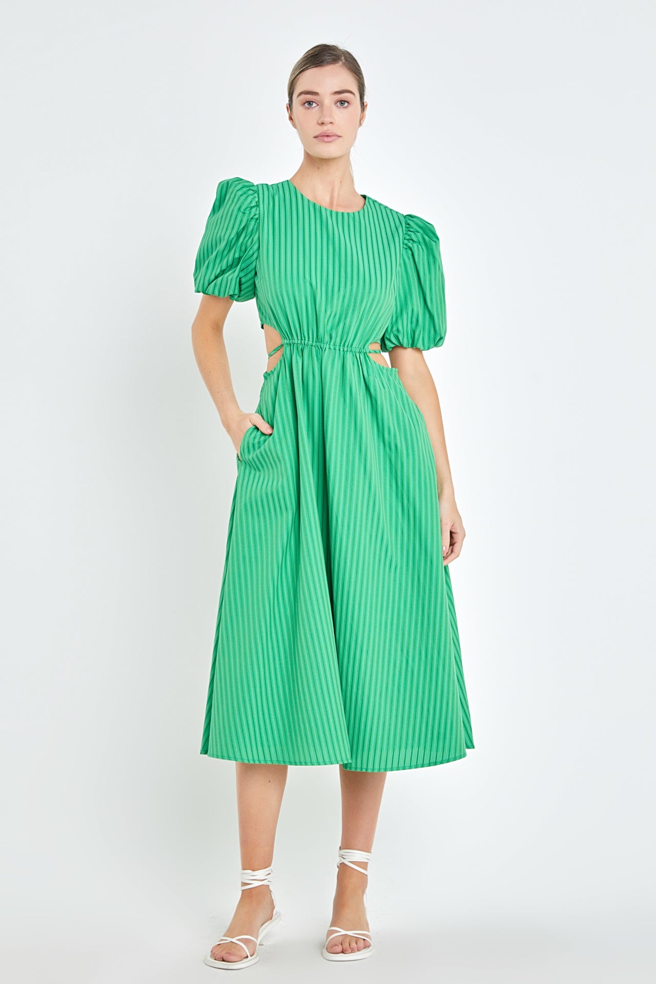 ENGLISH FACTORY - English Factory - Striped Cutout Maxi Dress - DRESSES available at Objectrare