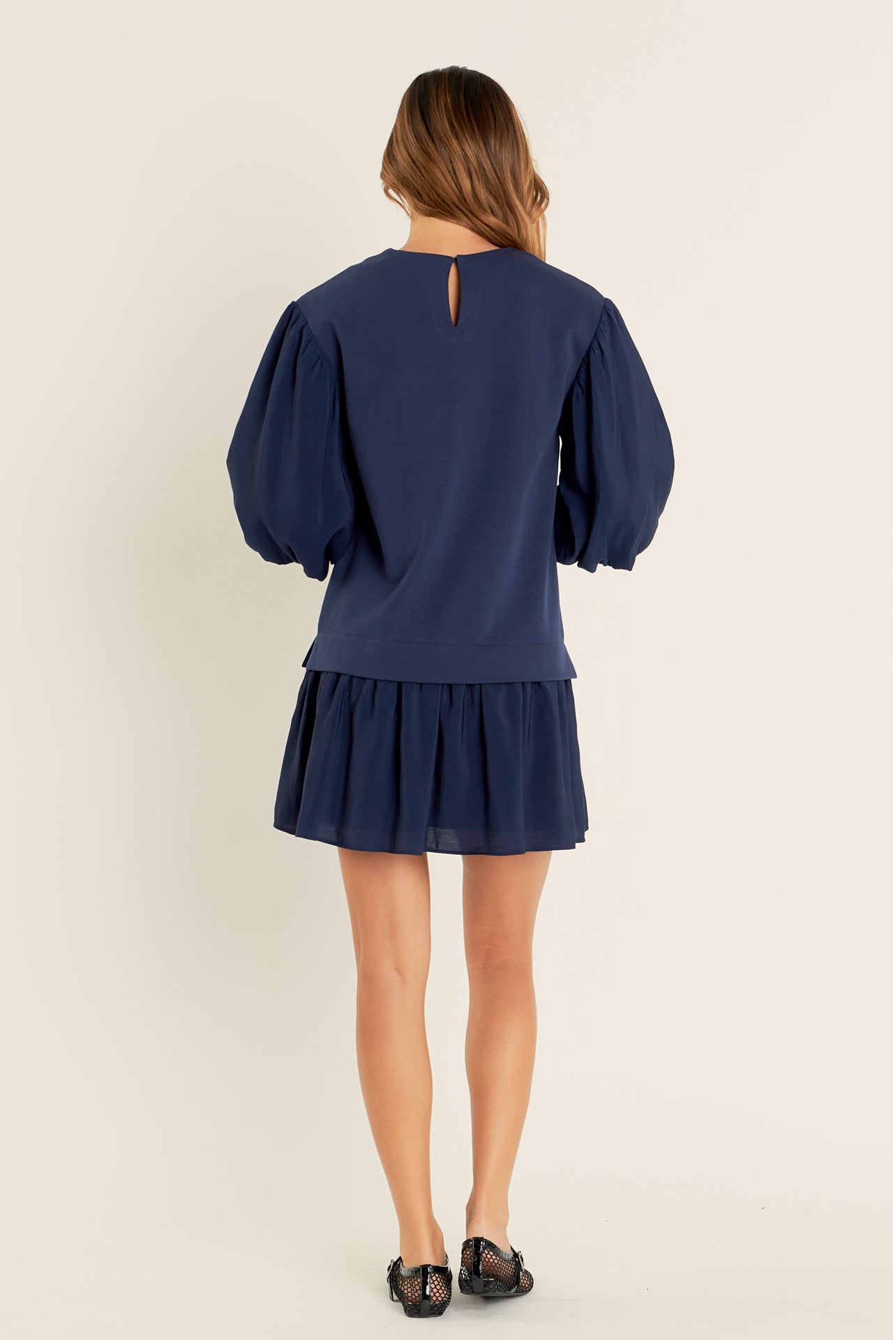 ENGLISH FACTORY - Mixed Media Blouson Mini Dress - DRESSES available at Objectrare
