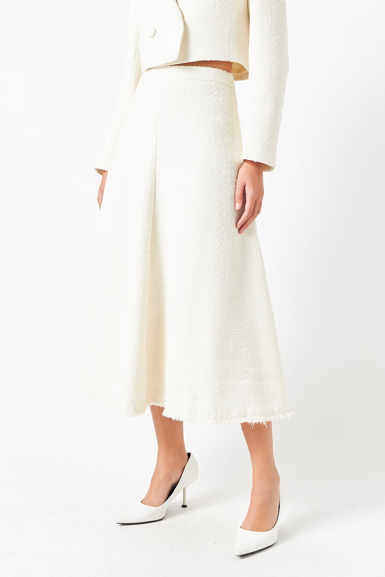 ENDLESS ROSE - Textured Circle Maxi Skirt - SKIRTS available at Objectrare