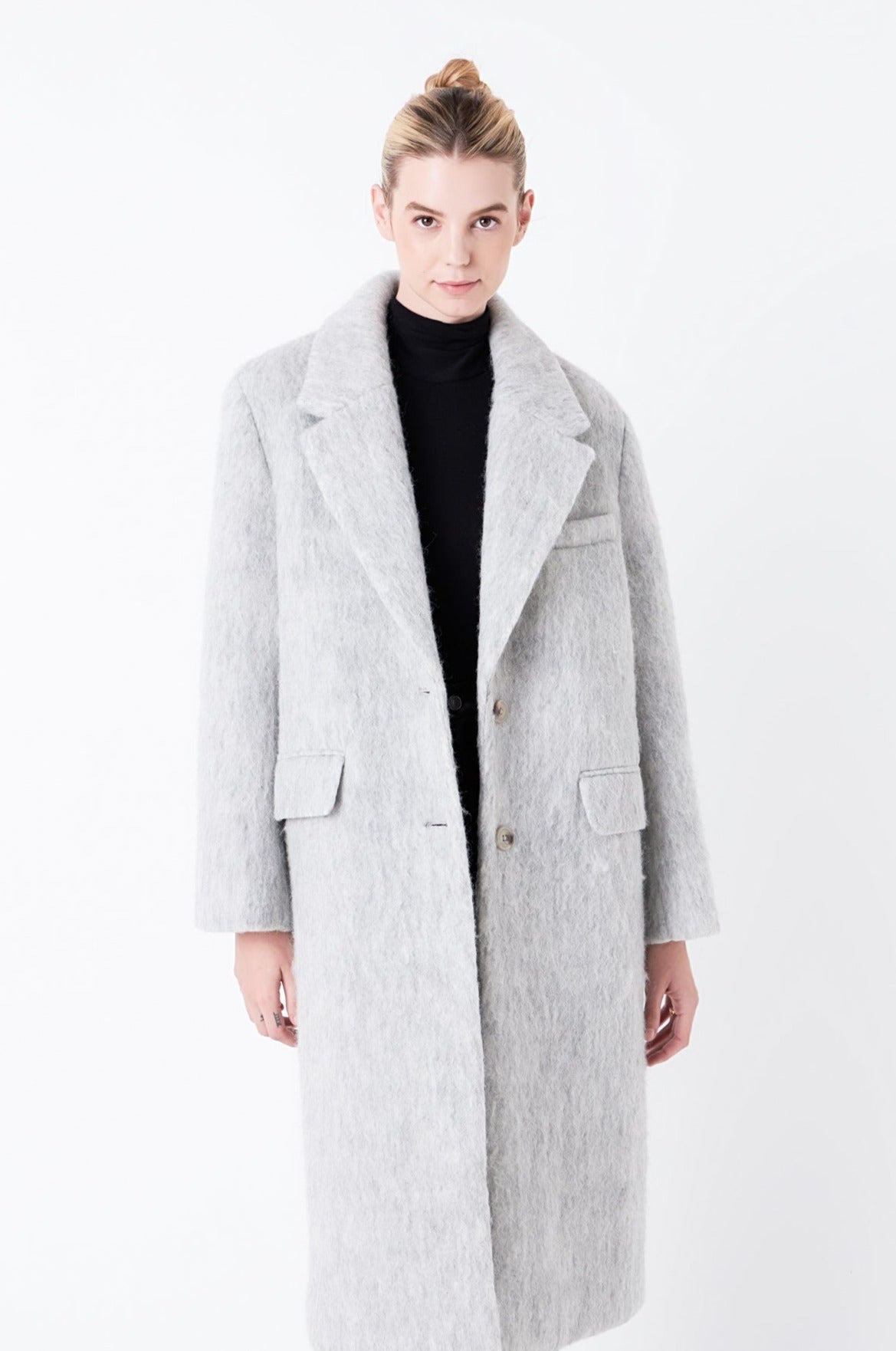 GREY LAB - Oversize Single-breasted Long Coat - COATS available at Objectrare