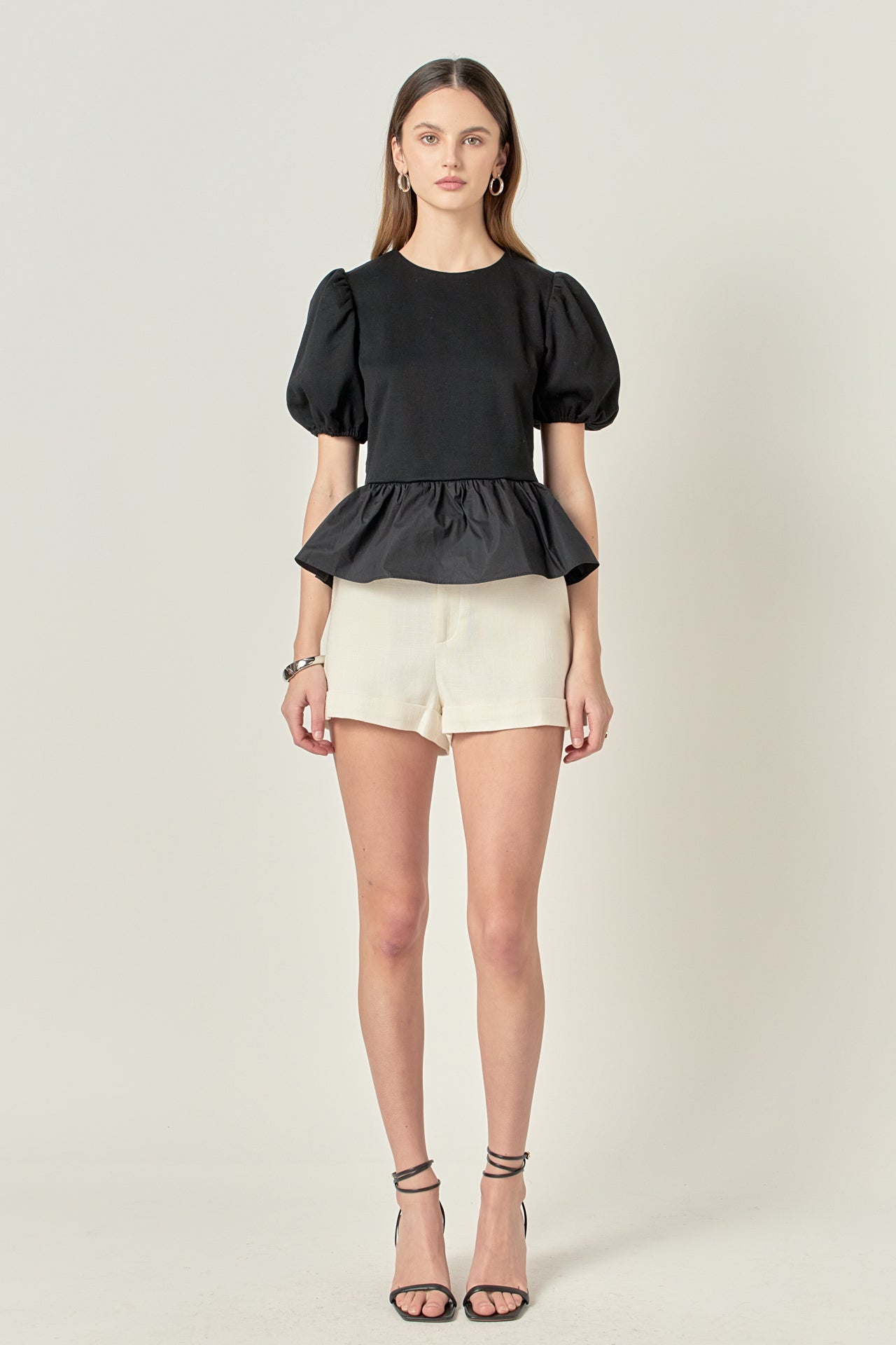 ENGLISH FACTORY - Mixed Media Bubble Top - TOPS available at Objectrare