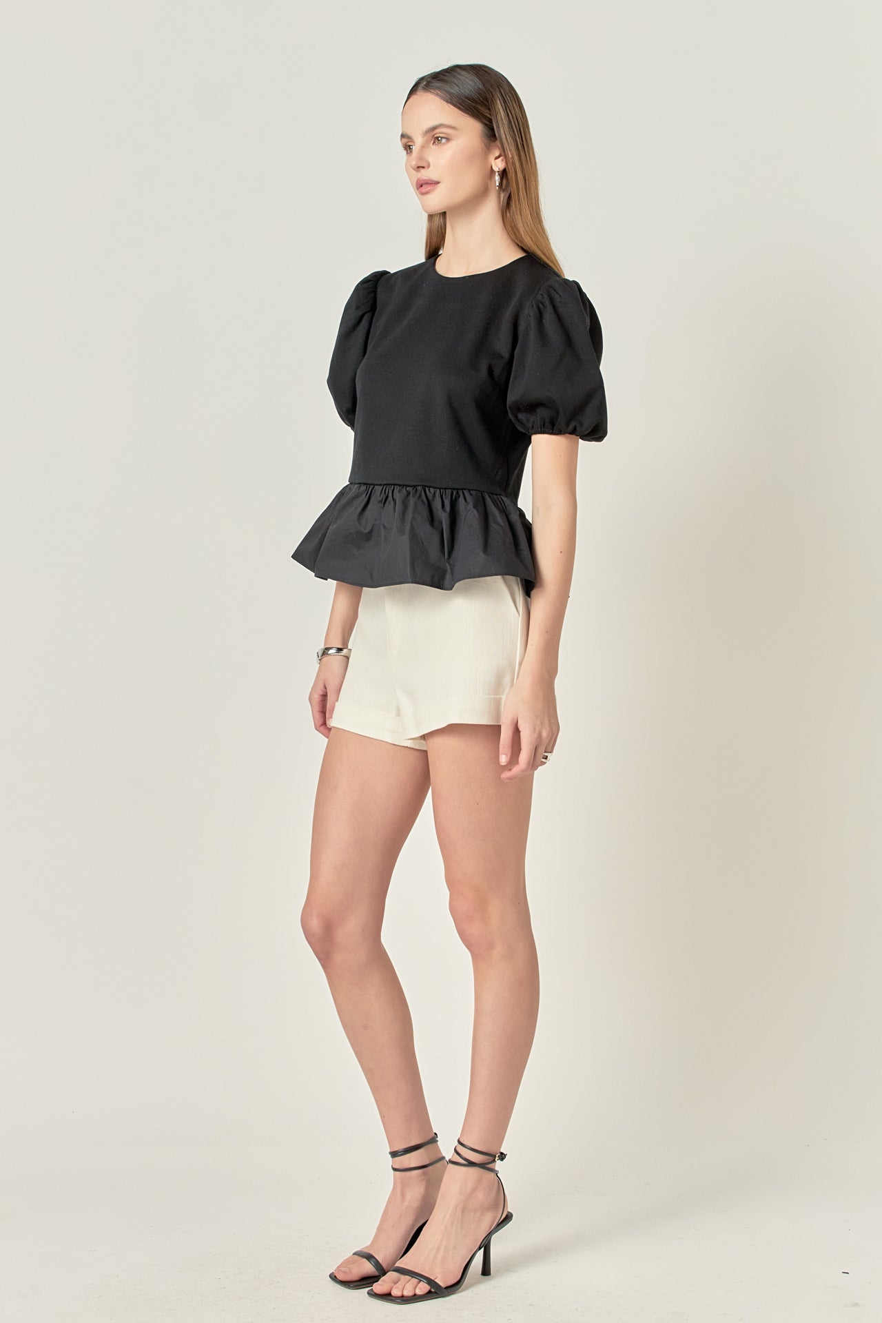 ENGLISH FACTORY - Mixed Media Bubble Top - TOPS available at Objectrare